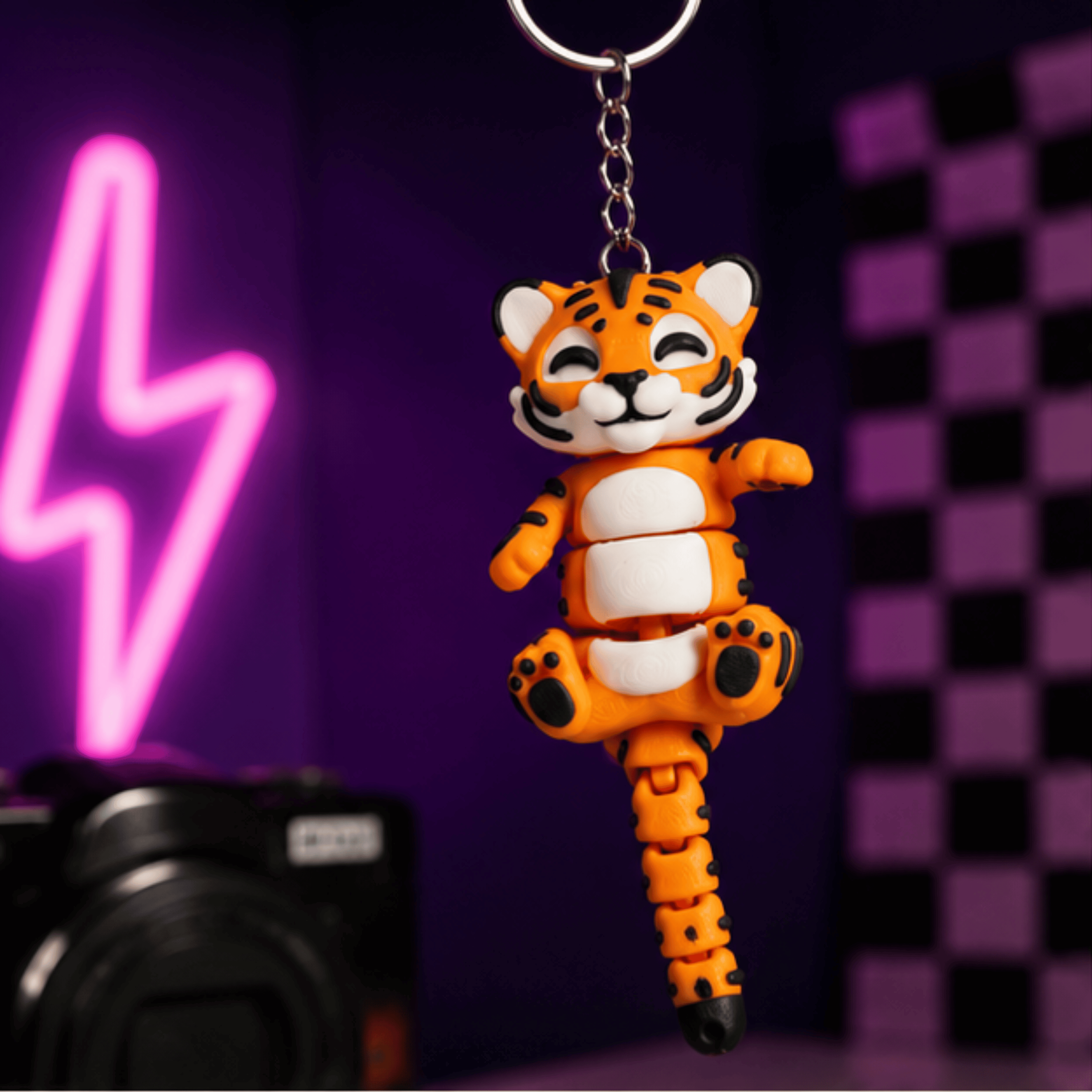 Baagh Snap — Articulated Flexi Tiger Keychain, Magnetic Paws, Bag Charm