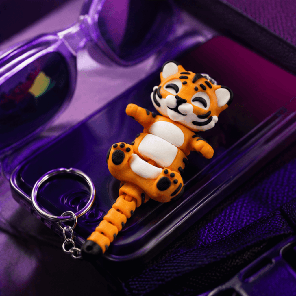 Baagh Snap — Articulated Flexi Tiger Keychain, Magnetic Paws, Bag Charm