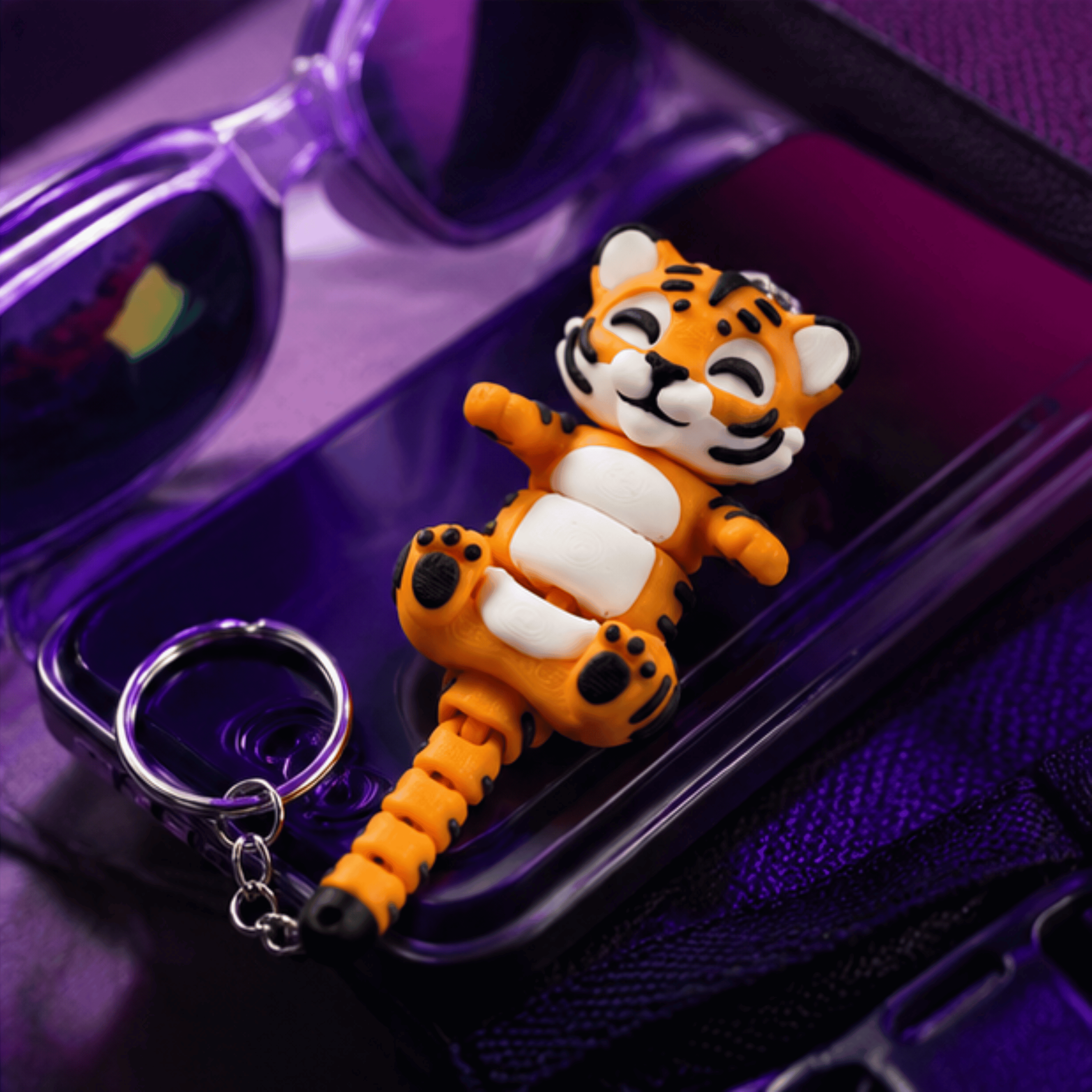 Baagh Snap — Articulated Flexi Tiger Keychain, Magnetic Paws, Bag Charm