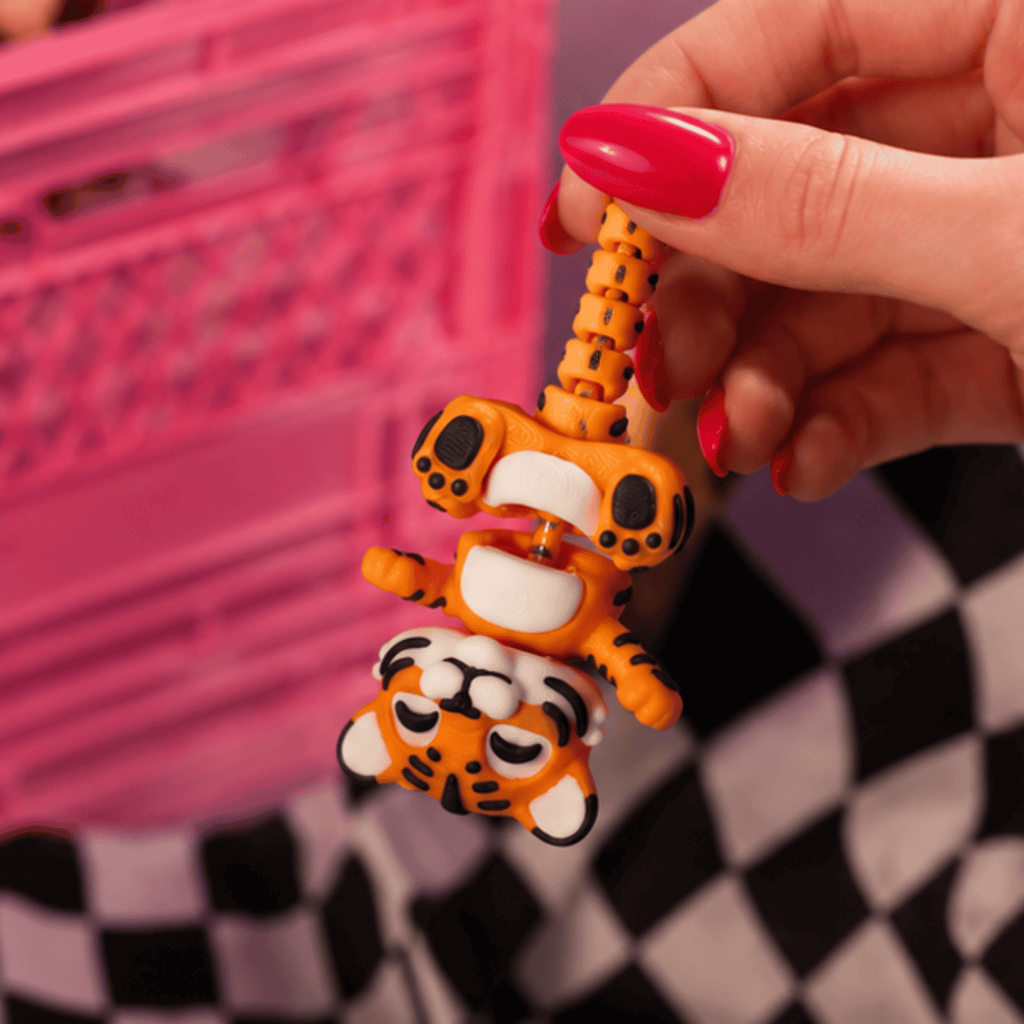 Baagh Snap — Articulated Flexi Tiger Keychain, Magnetic Paws, Bag Charm