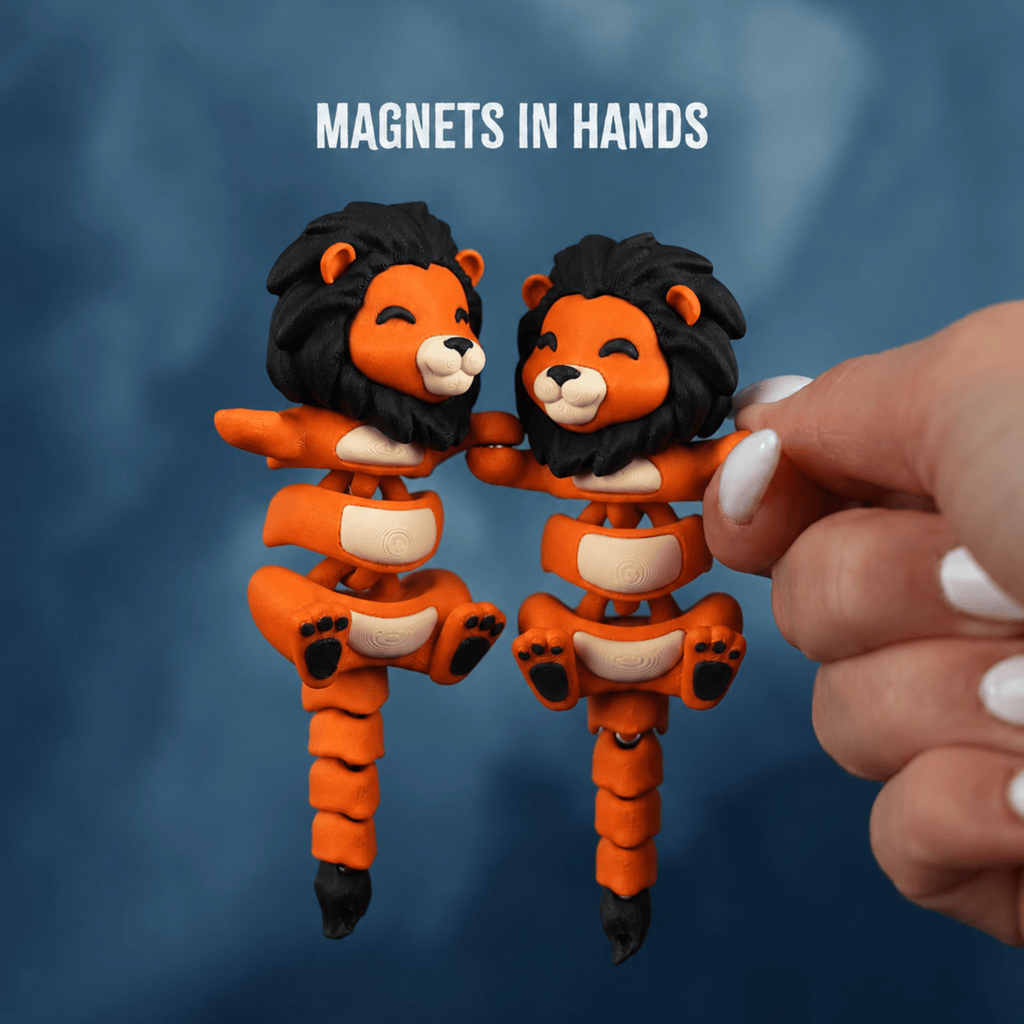 Sher Snap — Articulated Flexi Lion Keychain, Magnetic Paws, Bag Charm