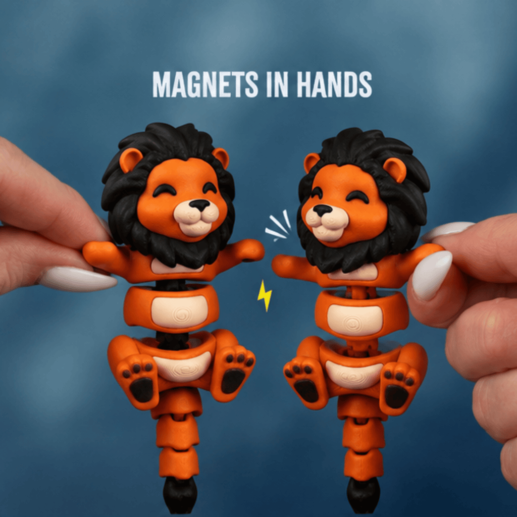 Sher Snap — Articulated Flexi Lion Keychain, Magnetic Paws, Bag Charm