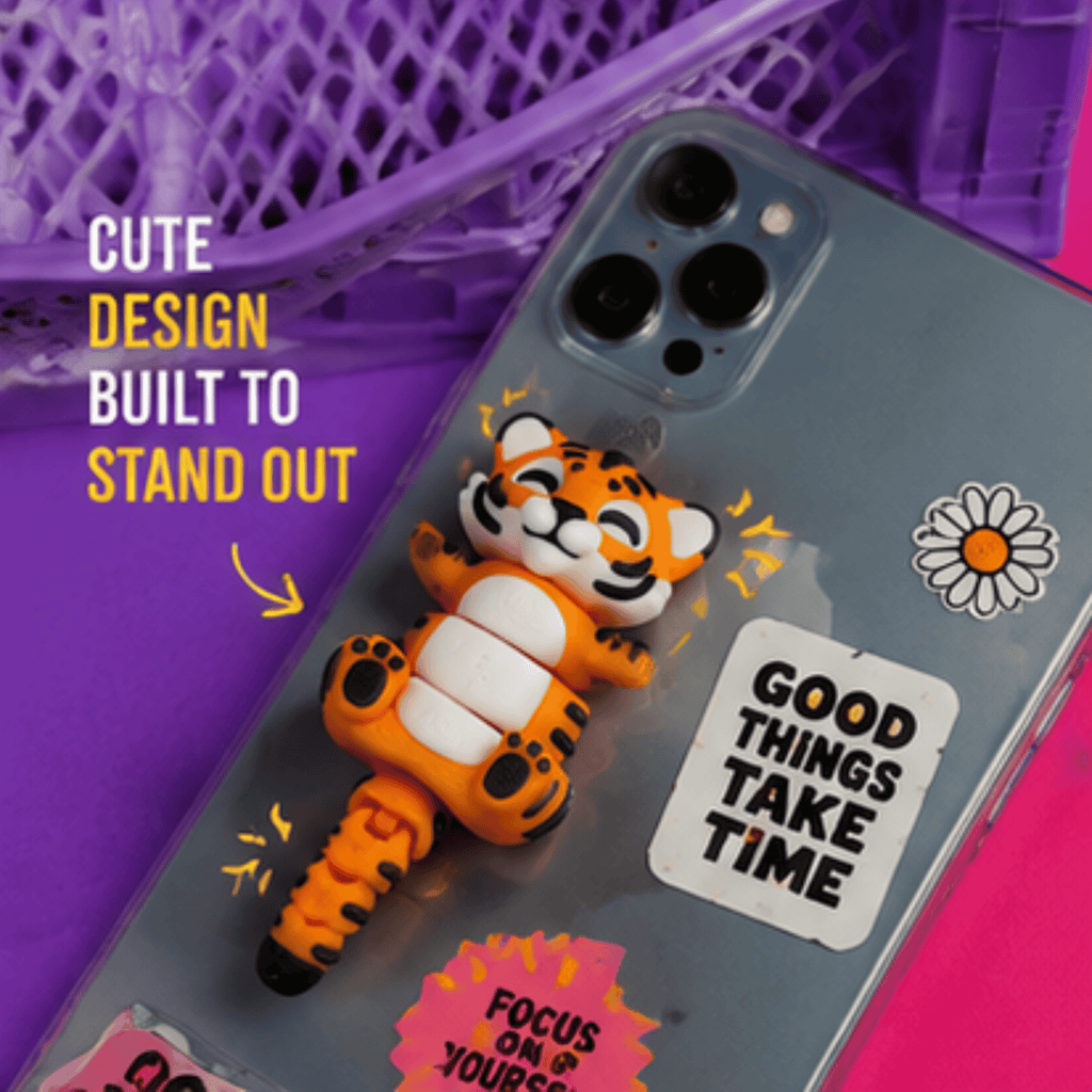 Baagh Snap — Articulated Flexi Tiger Keychain, Magnetic Paws, Bag Charm