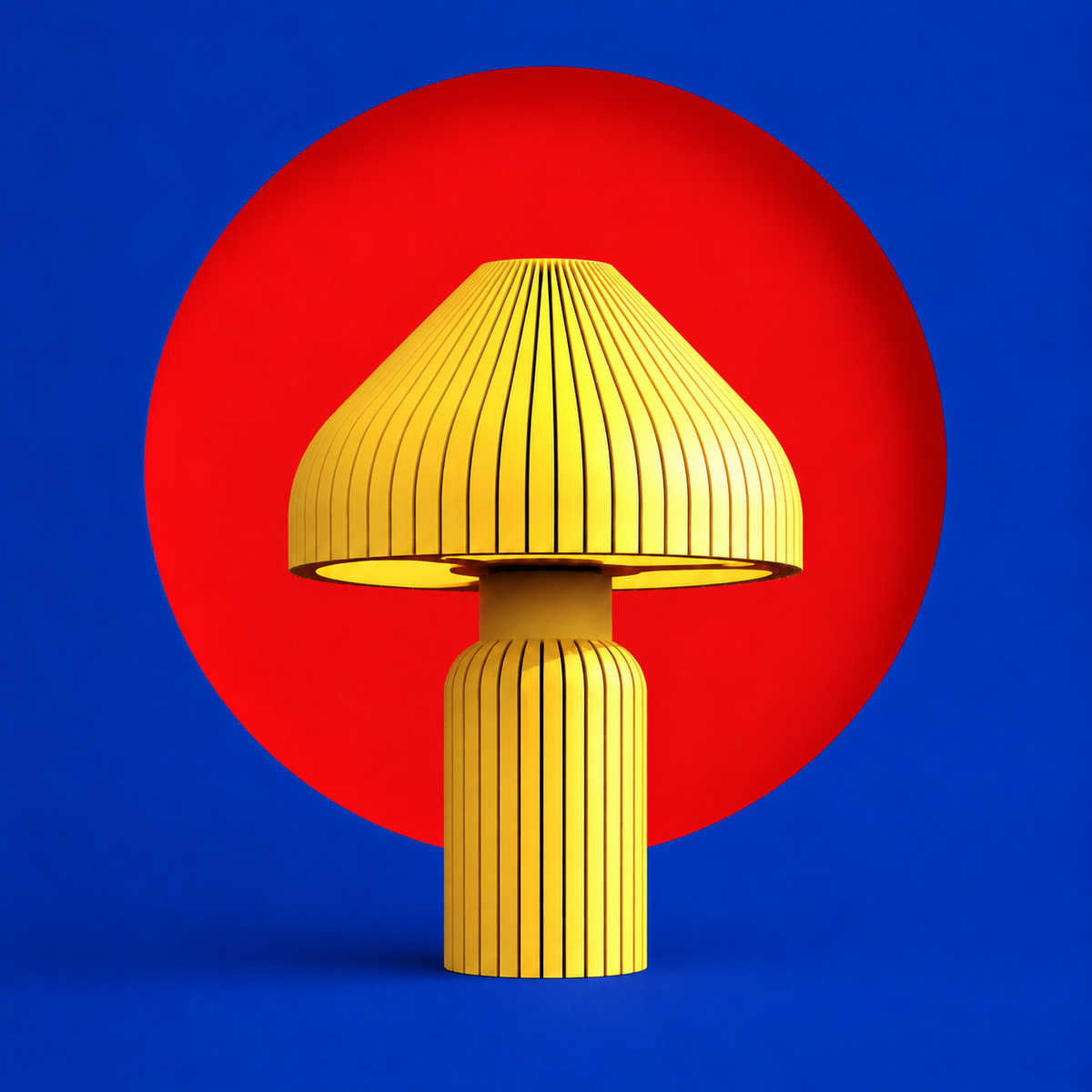 Pliora - Designer Table Lamp: Fluted Mushroom Bedside Lamp for Bedroom & Living Room