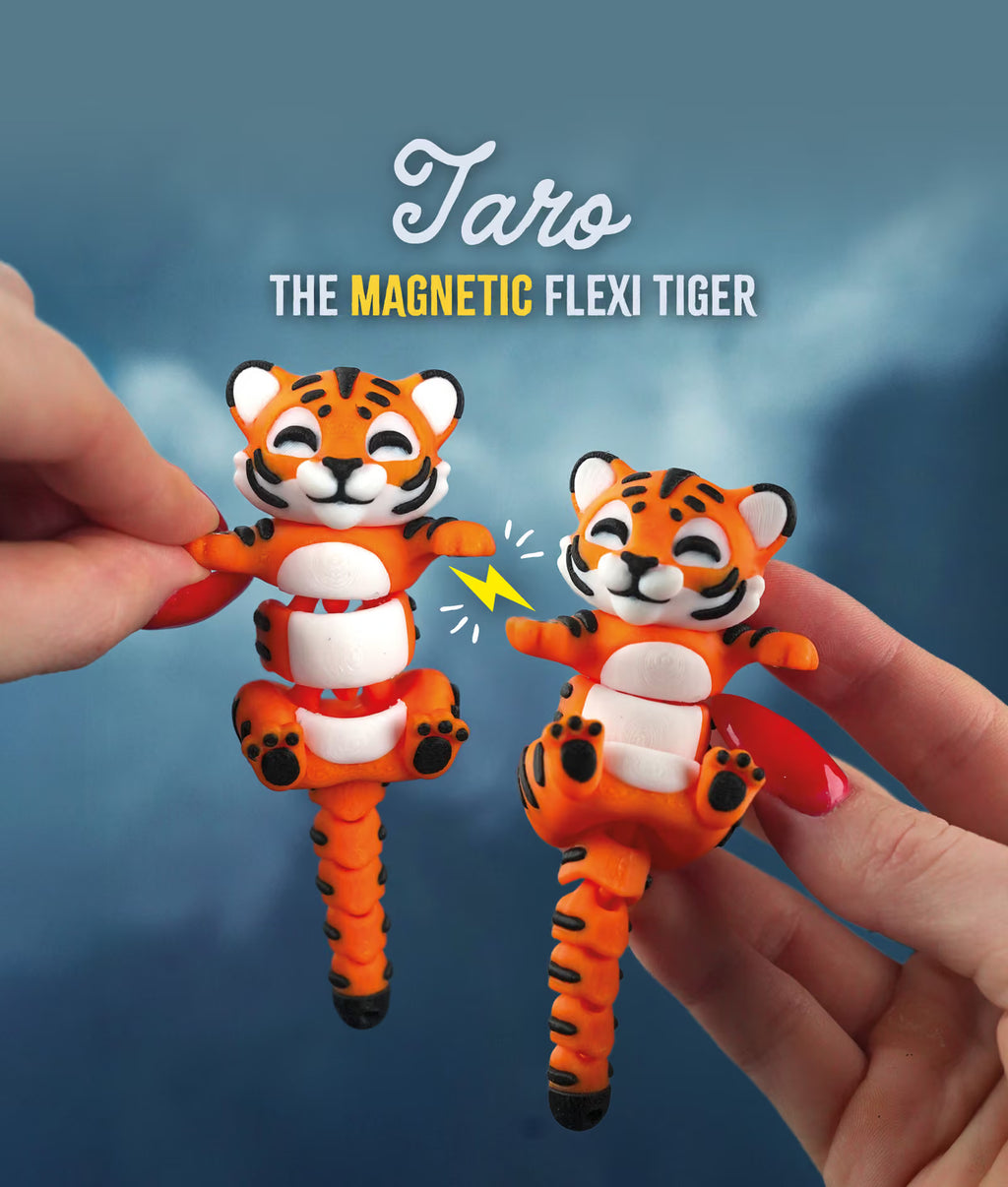 Baagh Snap — Articulated Flexi Tiger Keychain, Magnetic Paws, Bag Charm