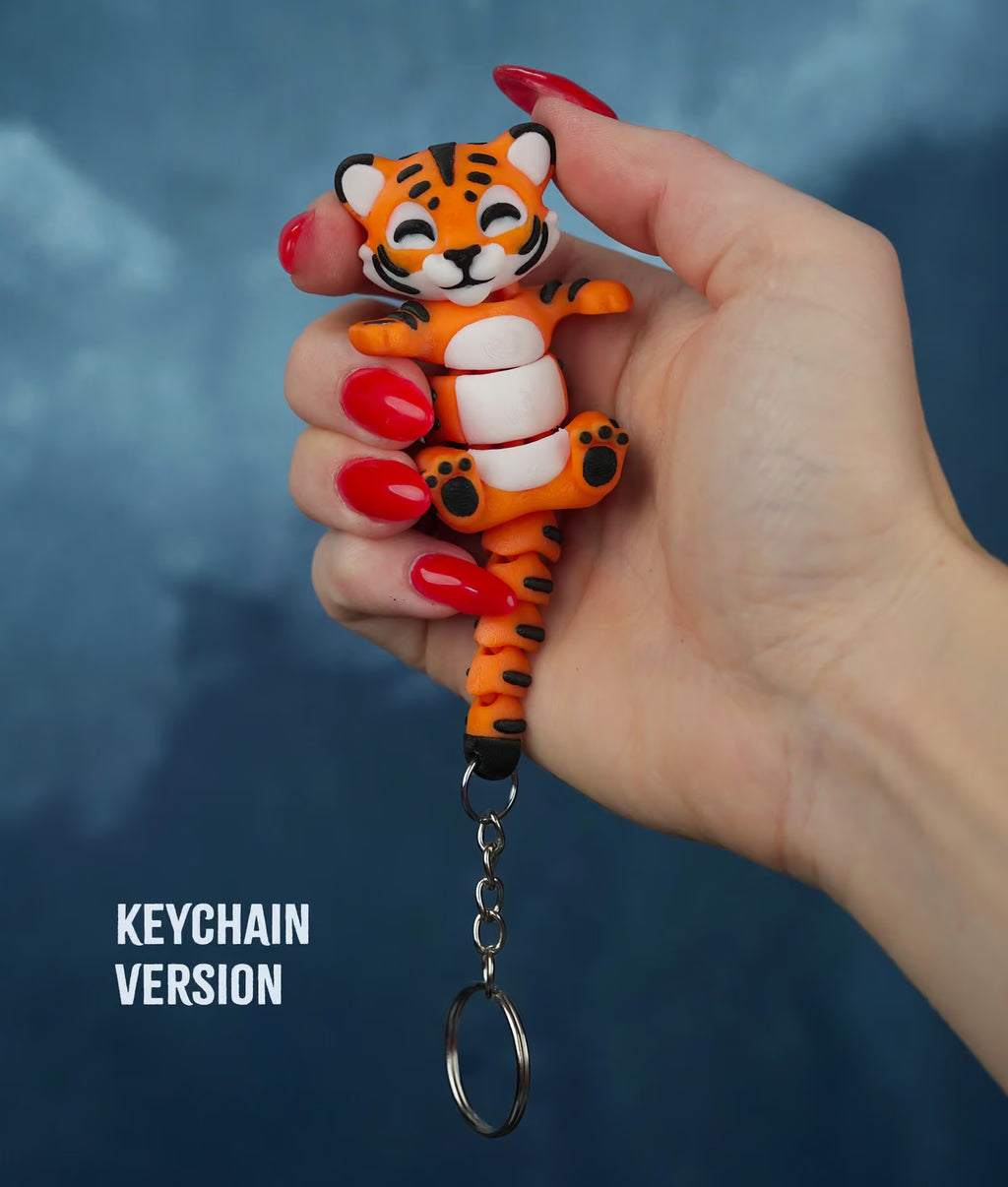 Baagh Snap — Articulated Flexi Tiger Keychain, Magnetic Paws, Bag Charm
