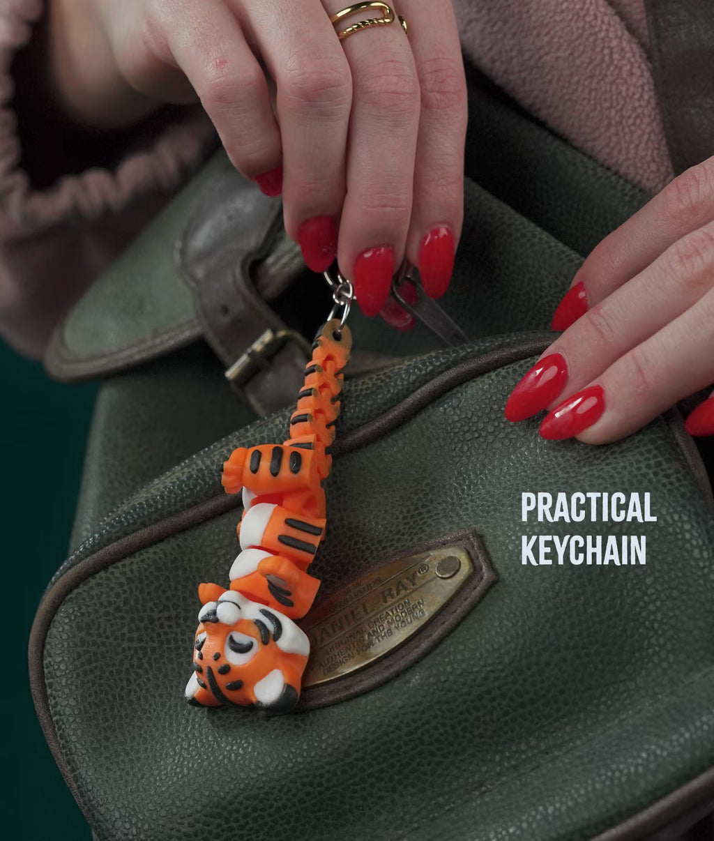 Baagh Snap — Articulated Flexi Tiger Keychain, Magnetic Paws, Bag Charm