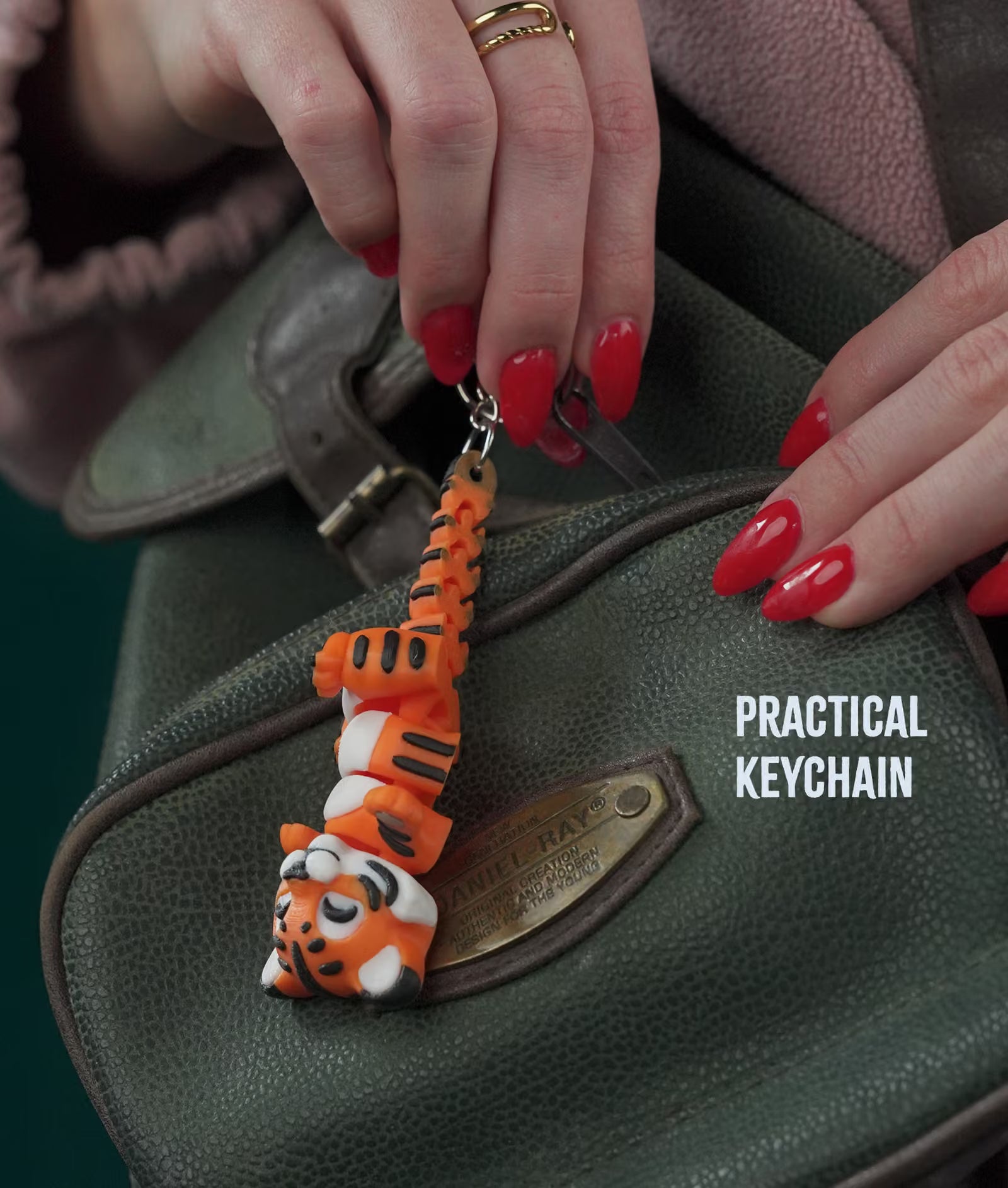 Baagh Snap — Articulated Flexi Tiger Keychain, Magnetic Paws, Bag Charm