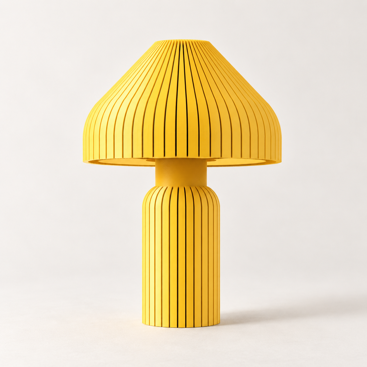 Pliora - Designer Table Lamp: Fluted Mushroom Bedside Lamp for Bedroom & Living Room