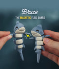Lehar Snap — Articulated Flexi Shark Keychain, Magnetic Fins