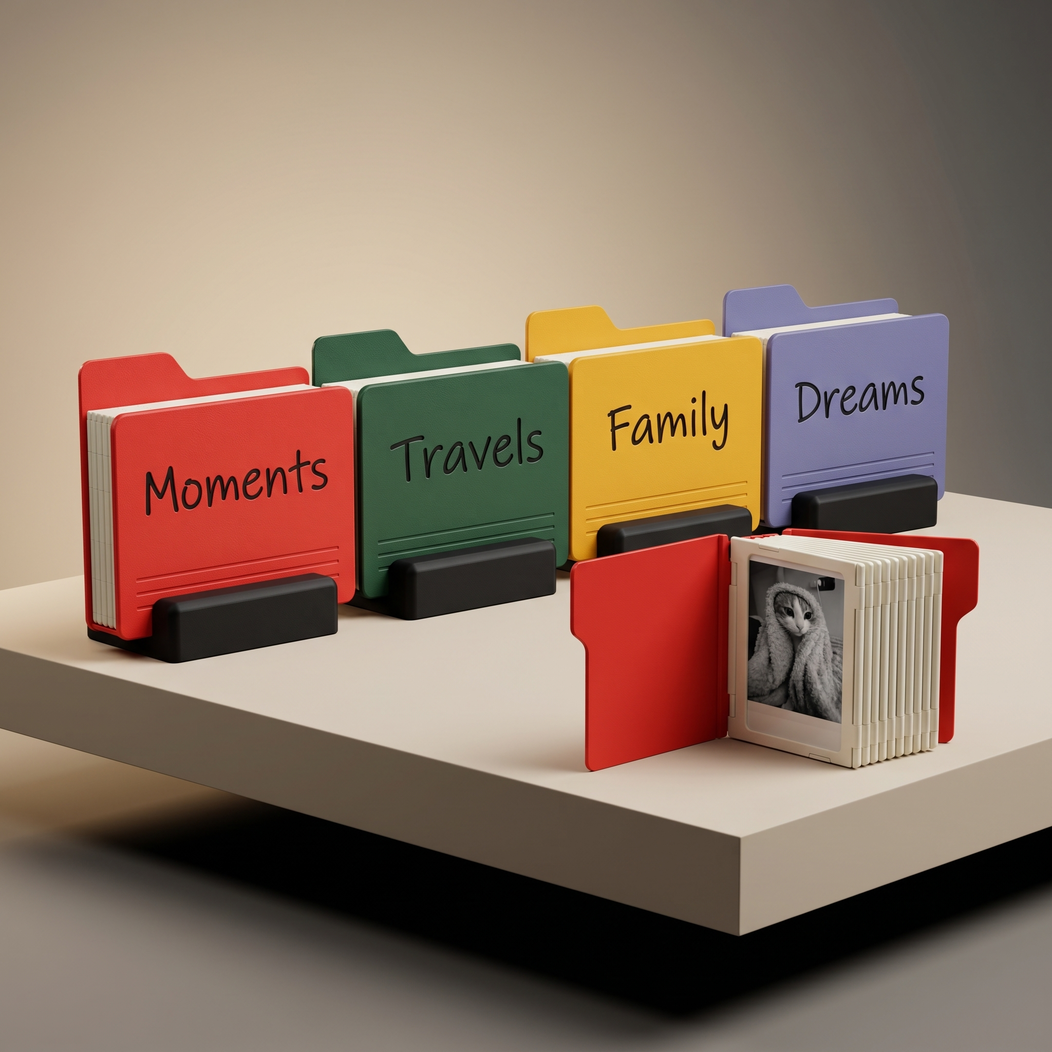 Memory Folder — Desktop Mini Photo Album, Holds 12 Photos