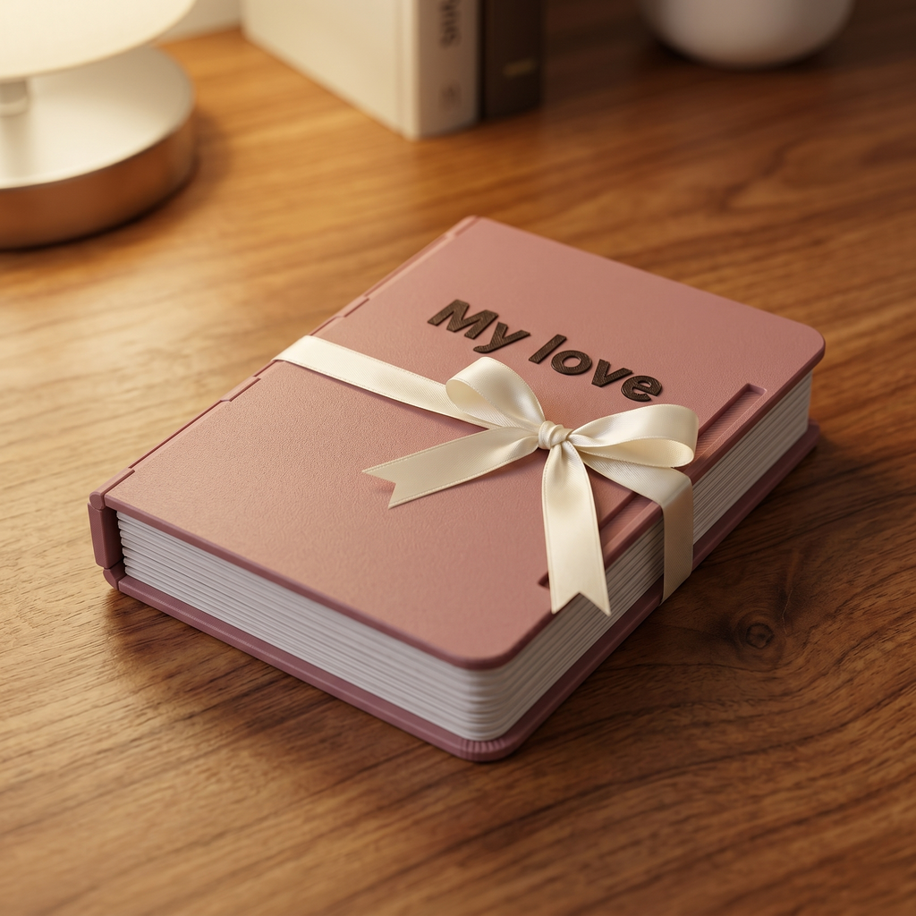 Memory Book — Sliding Photo Album, Holds 12 Photos, Desk Keepsake