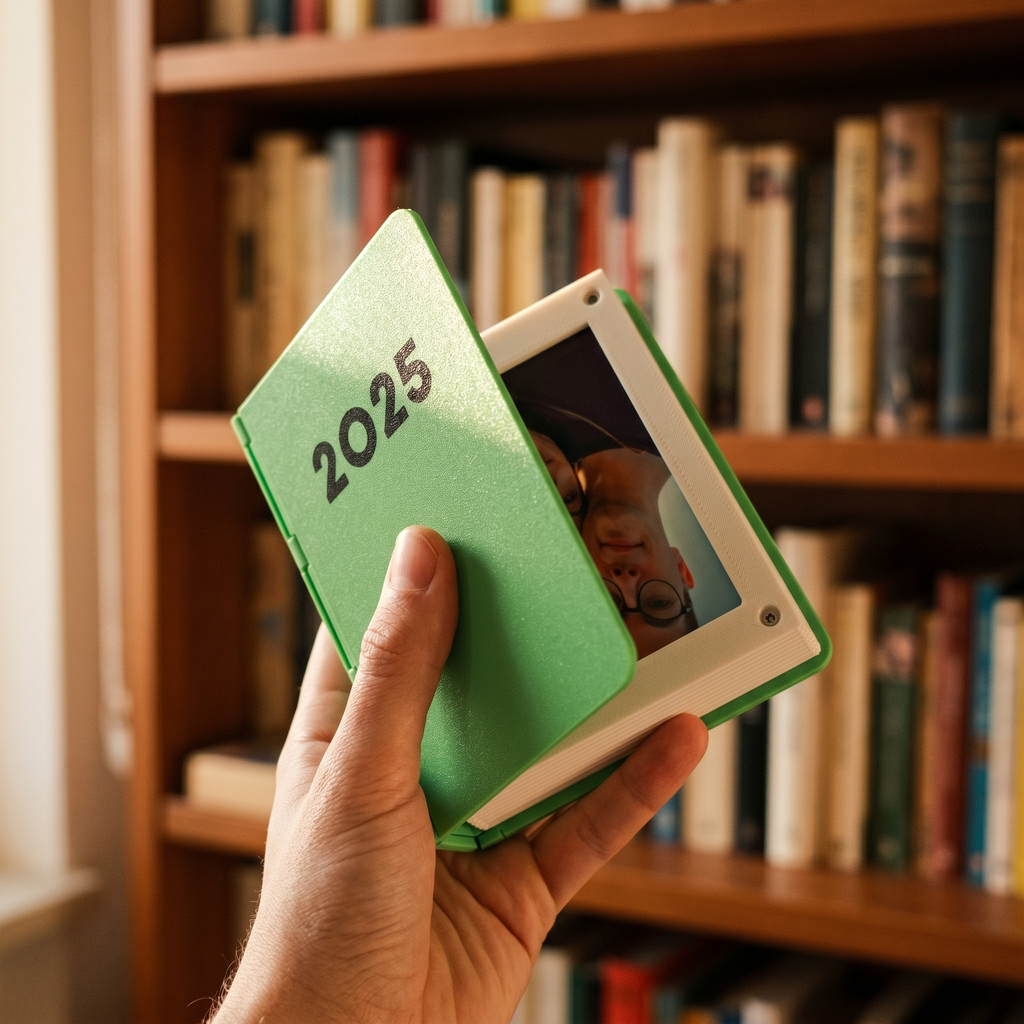Memory Book — Sliding Photo Album, Holds 12 Photos, Desk Keepsake