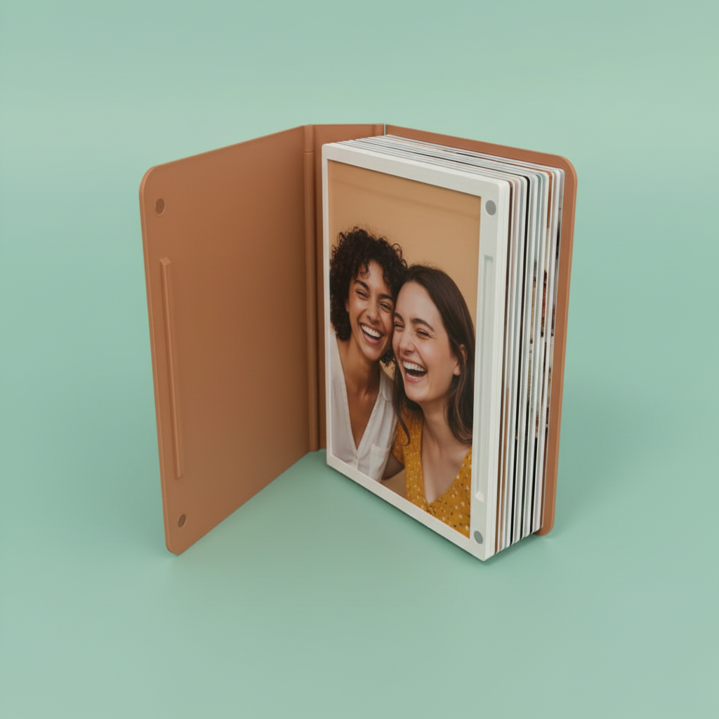 Memory Book — Sliding Photo Album, Holds 12 Photos, Desk Keepsake