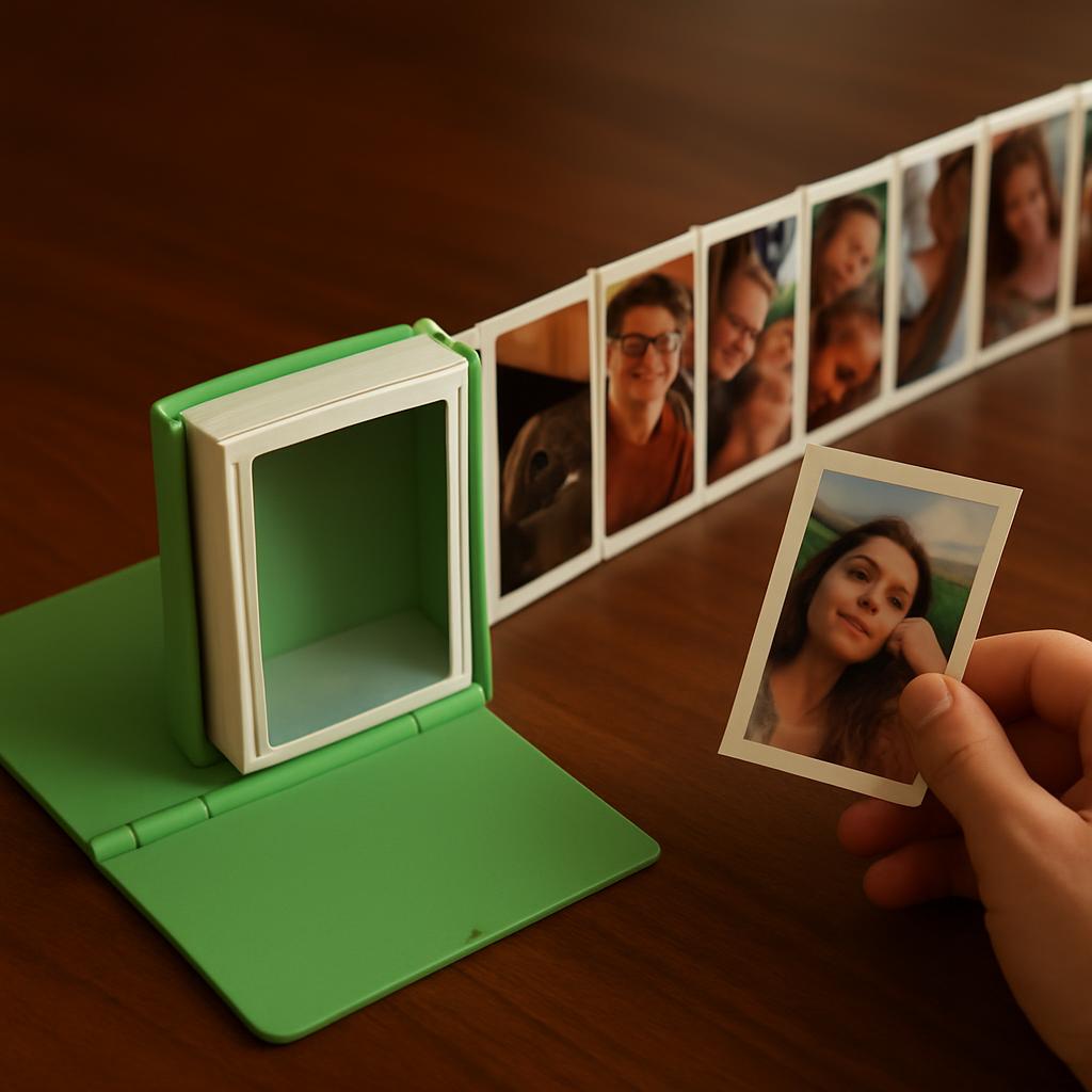 Memory Book — Sliding Photo Album, Holds 12 Photos, Desk Keepsake