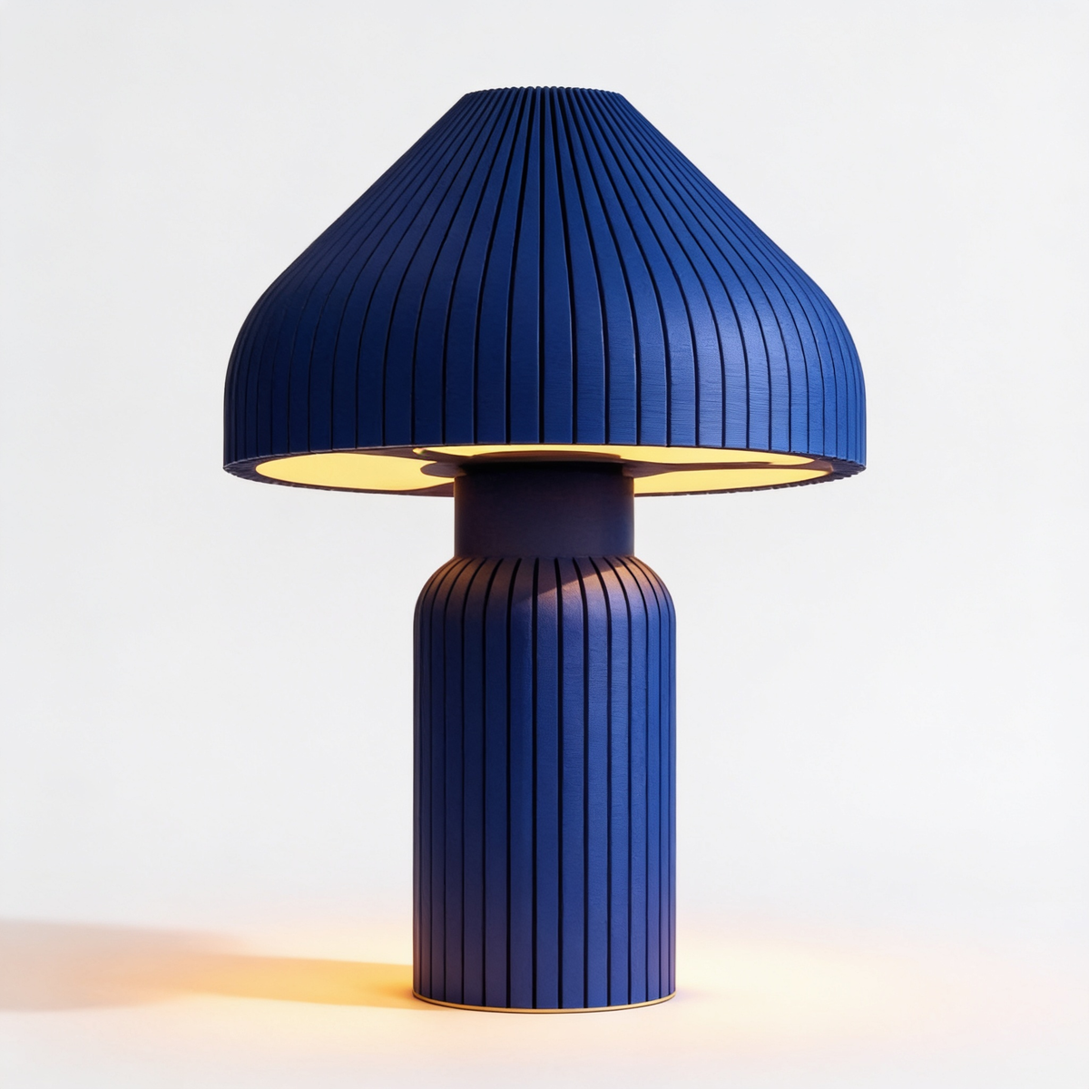 Pliora - Designer Table Lamp: Fluted Mushroom Bedside Lamp for Bedroom & Living Room
