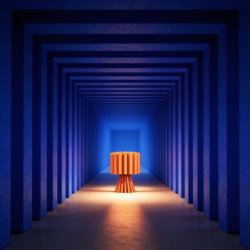 Flaro - Designer Table Lamp: Ribbed Sculptural Bedside Lamp for Bedroom & Living Room