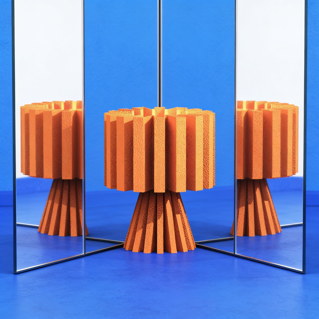 Flaro - Designer Table Lamp: Ribbed Sculptural Bedside Lamp for Bedroom & Living Room