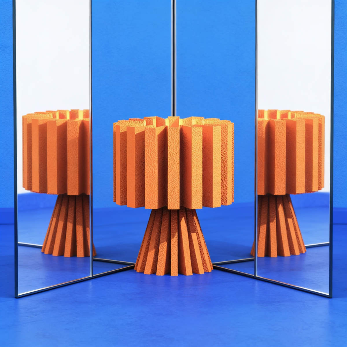 Flaro - Designer Table Lamp: Ribbed Sculptural Bedside Lamp for Bedroom & Living Room