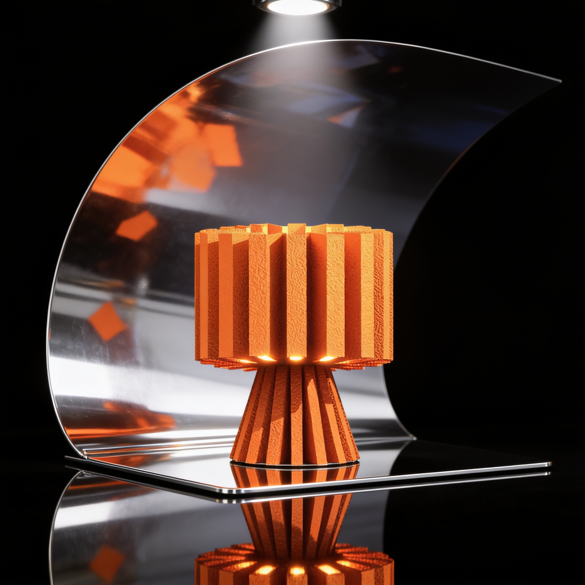 Flaro - Designer Table Lamp: Ribbed Sculptural Bedside Lamp for Bedroom & Living Room