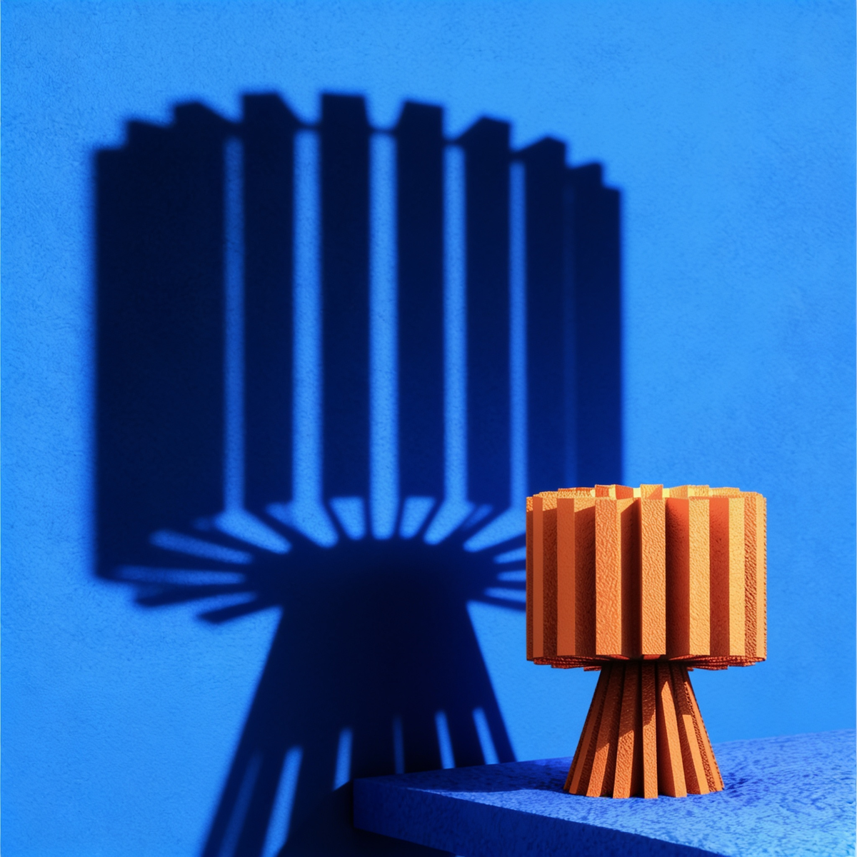 Flaro - Designer Table Lamp: Ribbed Sculptural Bedside Lamp for Bedroom & Living Room
