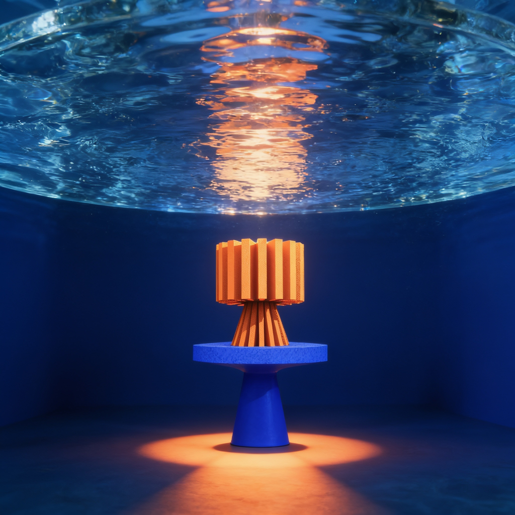 Flaro - Designer Table Lamp: Ribbed Sculptural Bedside Lamp for Bedroom & Living Room