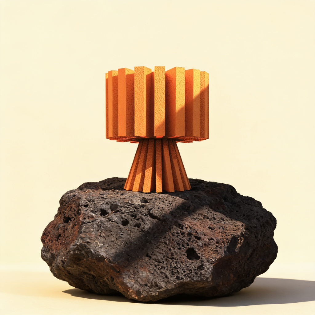 Flaro - Designer Table Lamp: Ribbed Sculptural Bedside Lamp for Bedroom & Living Room