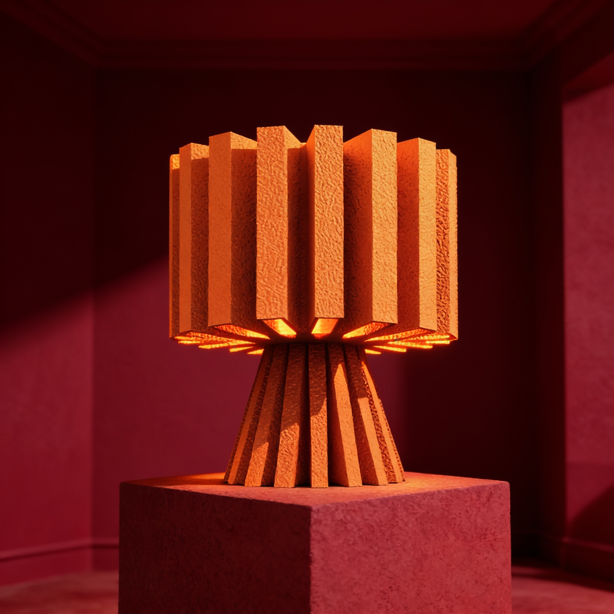 Flaro - Designer Table Lamp: Ribbed Sculptural Bedside Lamp for Bedroom & Living Room