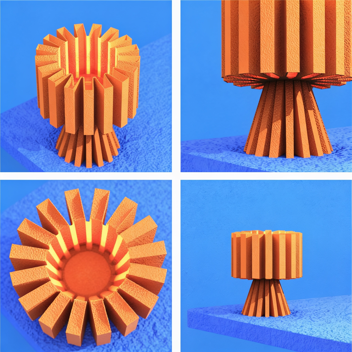 Flaro - Designer Table Lamp: Ribbed Sculptural Bedside Lamp for Bedroom & Living Room