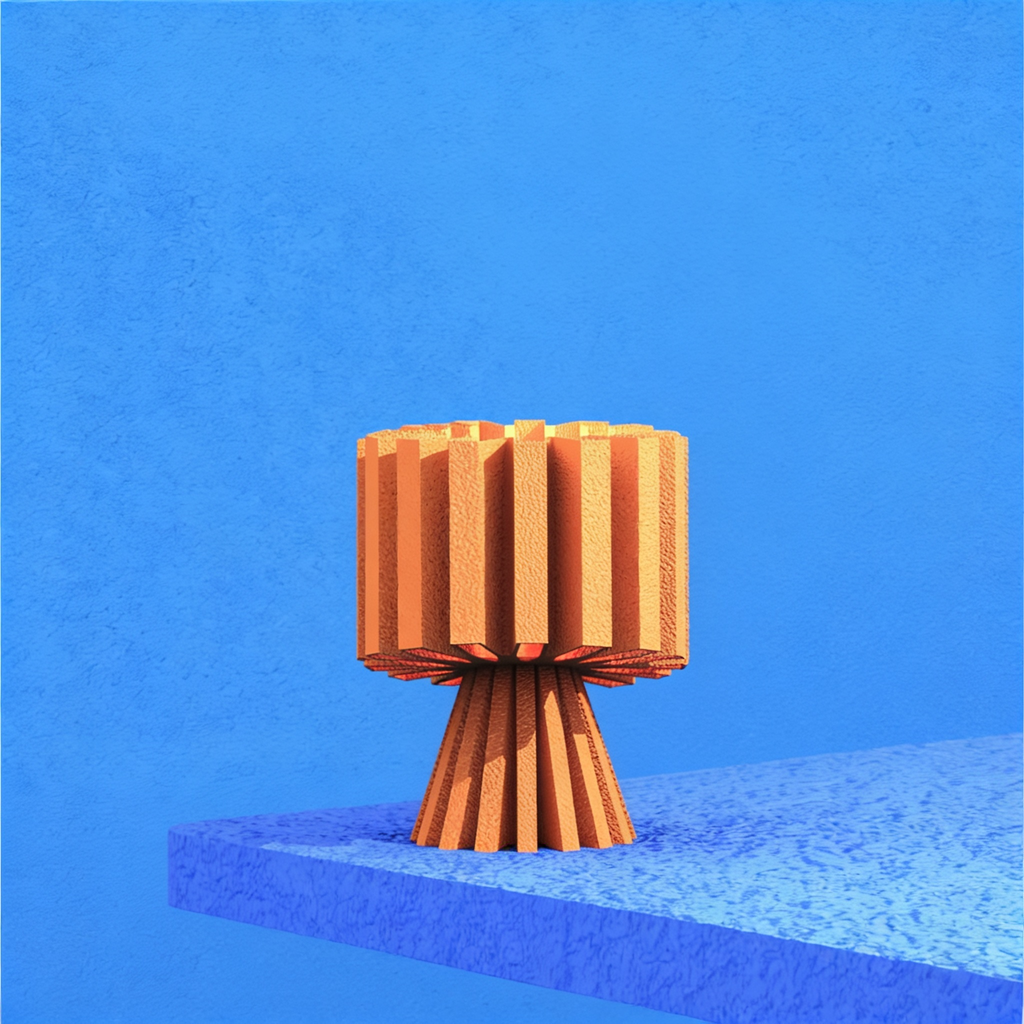 Flaro - Designer Table Lamp: Ribbed Sculptural Bedside Lamp for Bedroom & Living Room
