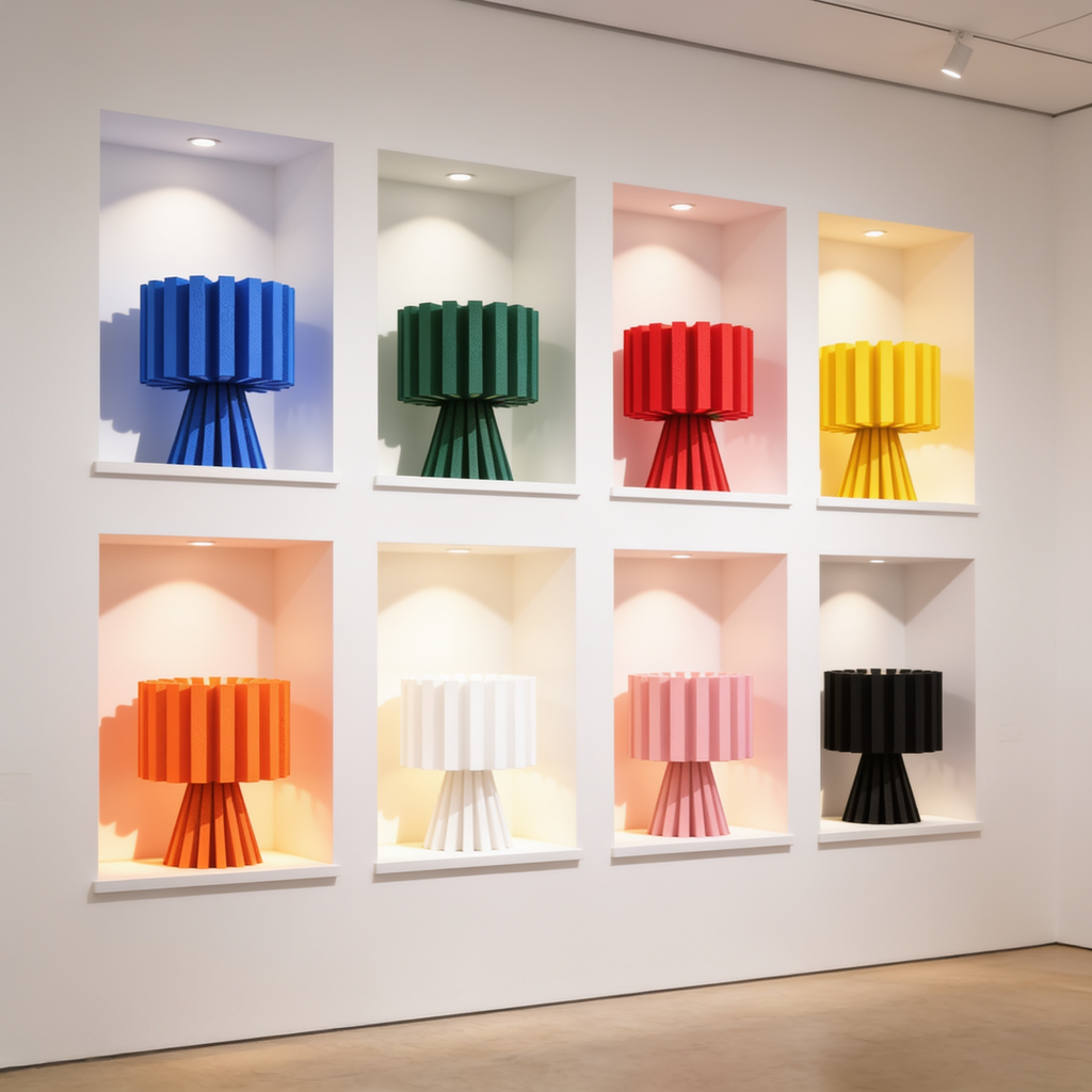Flaro - Designer Table Lamp: Ribbed Sculptural Bedside Lamp for Bedroom & Living Room