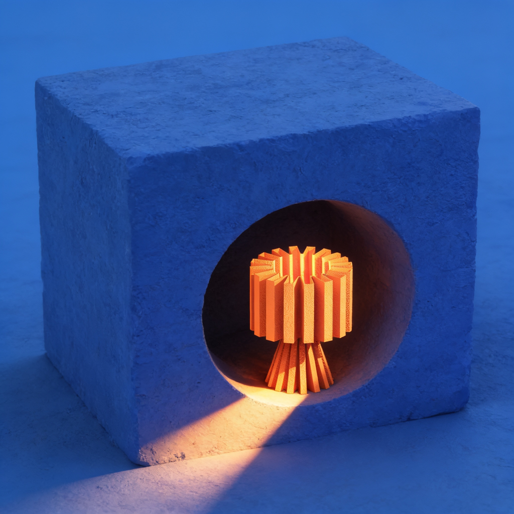 Flaro - Designer Table Lamp: Ribbed Sculptural Bedside Lamp for Bedroom & Living Room