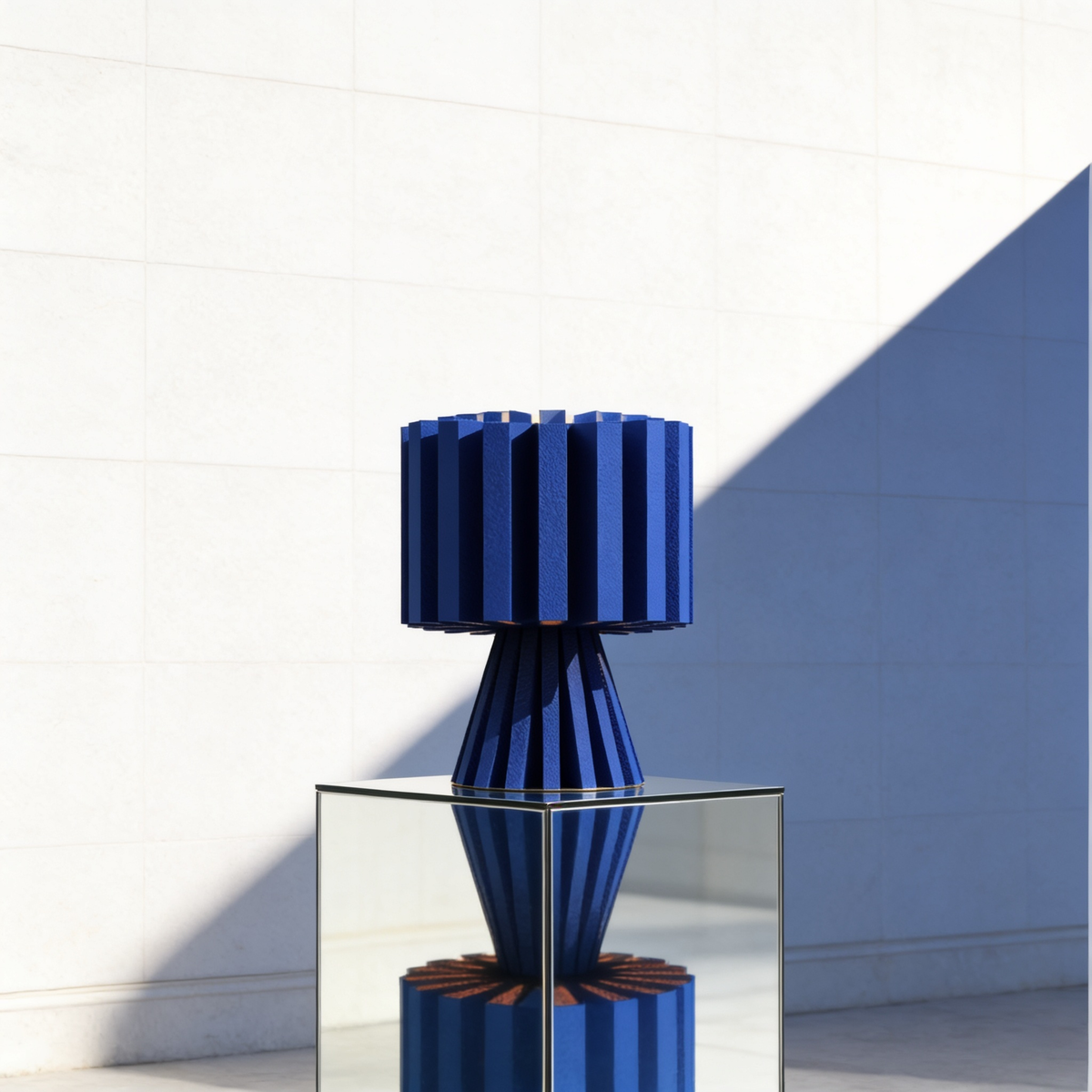 Flaro - Designer Table Lamp: Ribbed Sculptural Bedside Lamp for Bedroom & Living Room