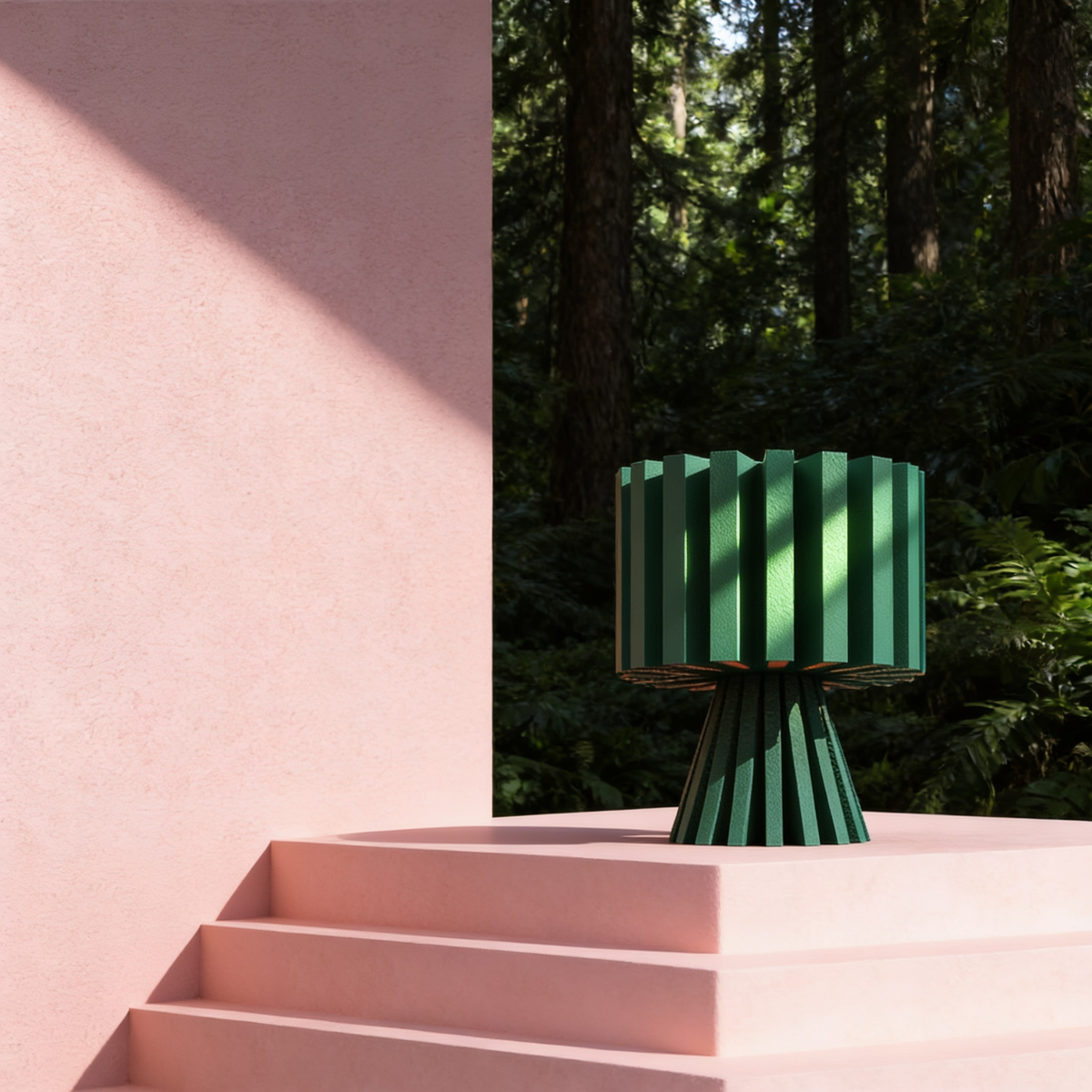 Flaro - Designer Table Lamp: Ribbed Sculptural Bedside Lamp for Bedroom & Living Room