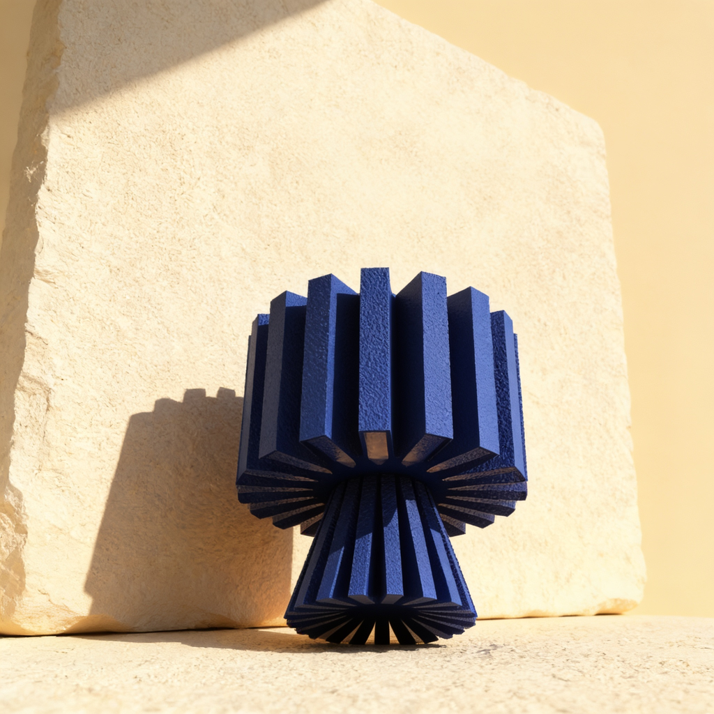 Flaro - Designer Table Lamp: Ribbed Sculptural Bedside Lamp for Bedroom & Living Room
