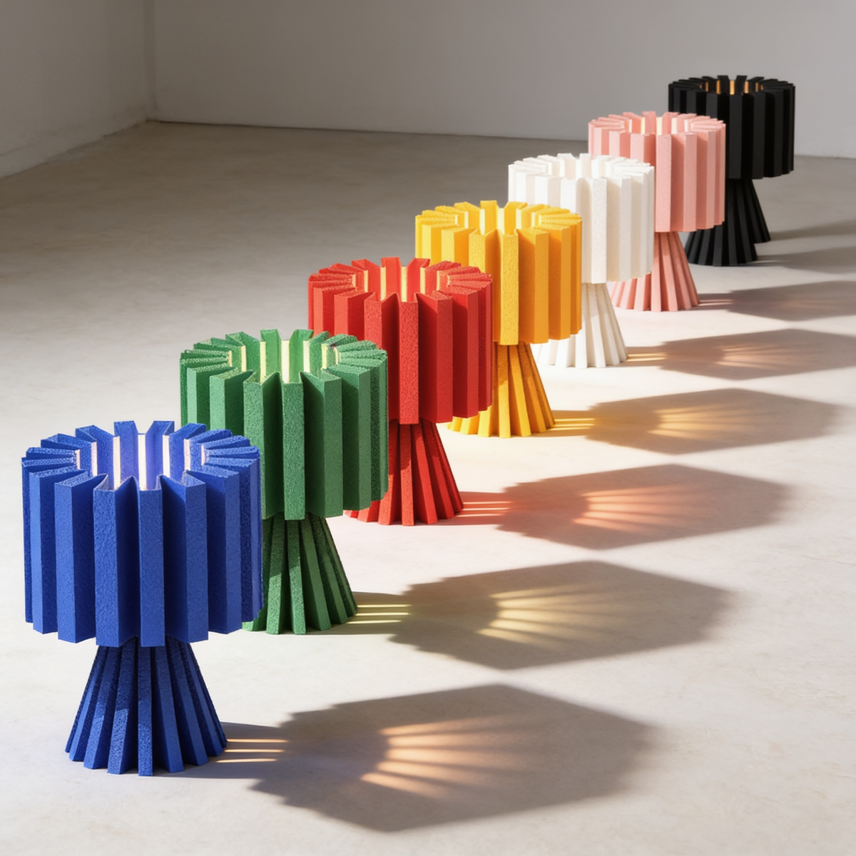 Flaro - Designer Table Lamp: Ribbed Sculptural Bedside Lamp for Bedroom & Living Room