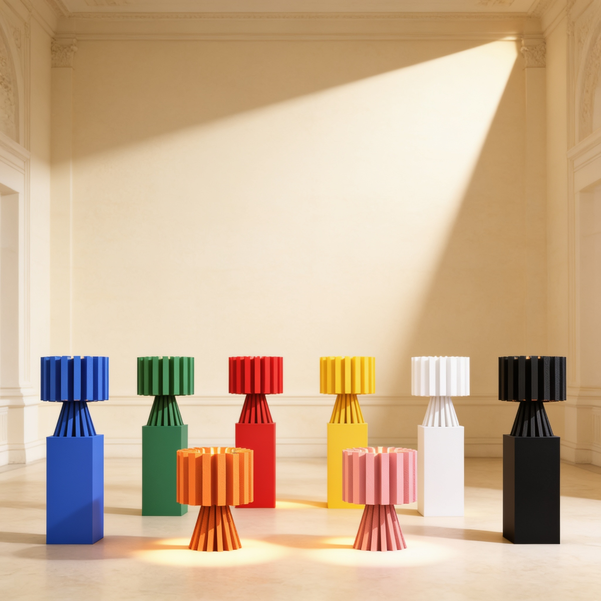 Flaro - Designer Table Lamp: Ribbed Sculptural Bedside Lamp for Bedroom & Living Room
