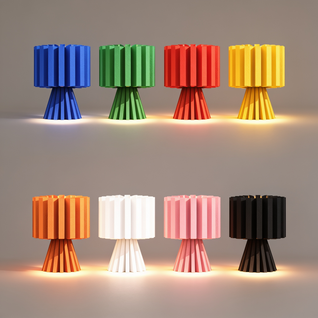Flaro - Designer Table Lamp: Ribbed Sculptural Bedside Lamp for Bedroom & Living Room