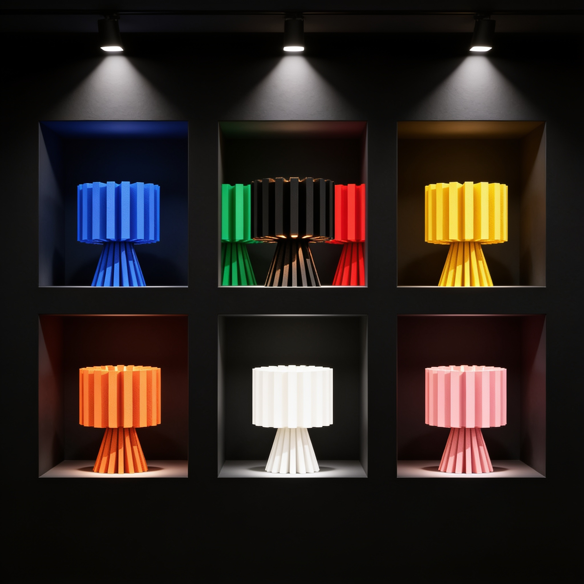 Flaro - Designer Table Lamp: Ribbed Sculptural Bedside Lamp for Bedroom & Living Room