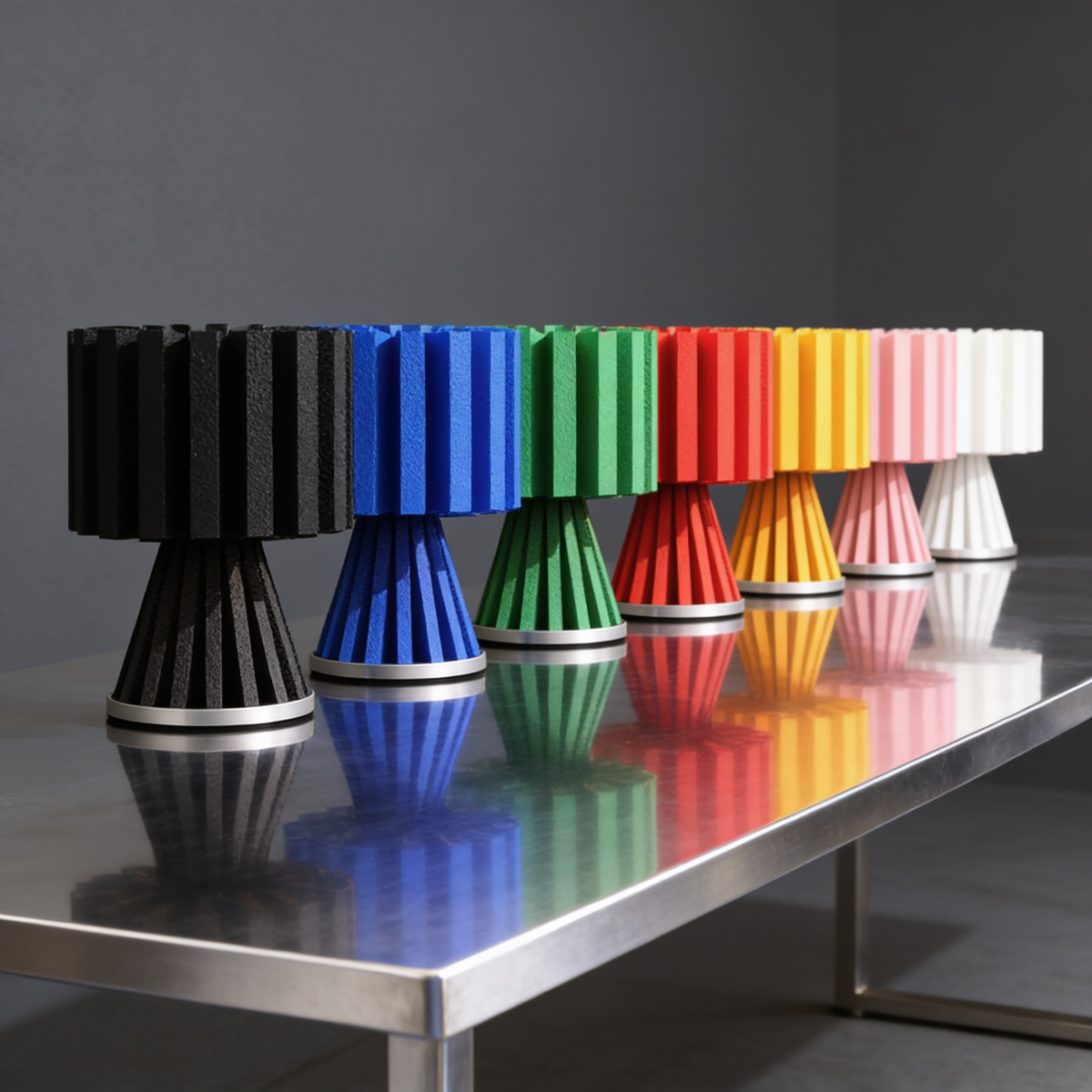 Flaro - Designer Table Lamp: Ribbed Sculptural Bedside Lamp for Bedroom & Living Room