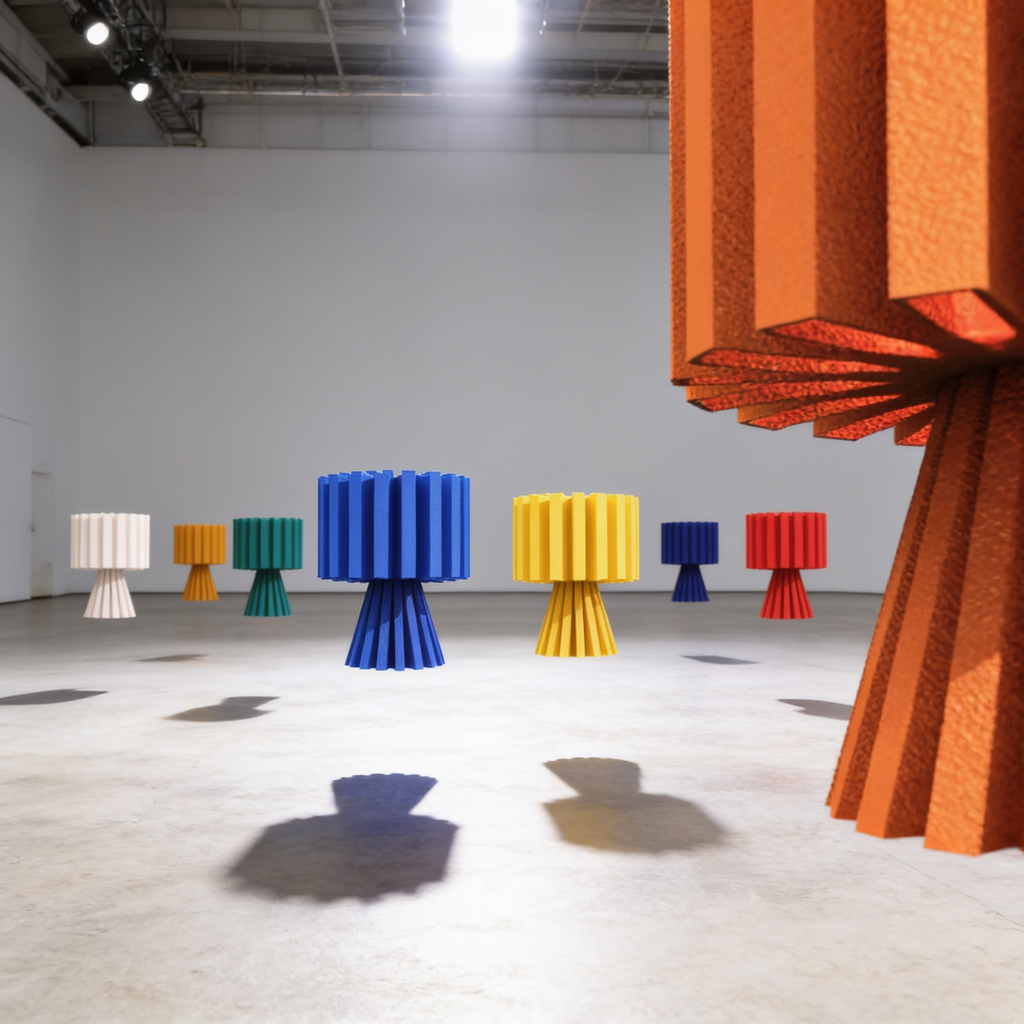 Flaro - Designer Table Lamp: Ribbed Sculptural Bedside Lamp for Bedroom & Living Room