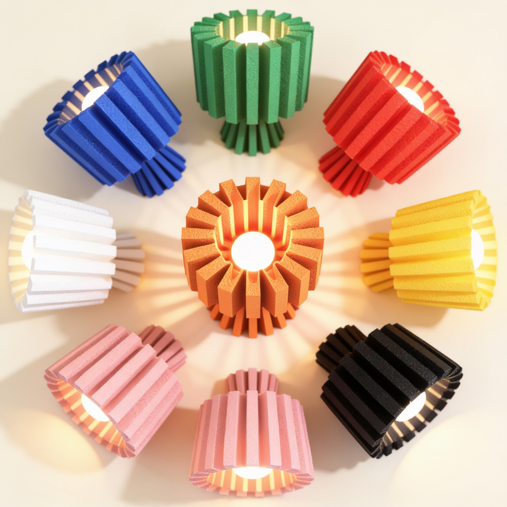 Flaro - Designer Table Lamp: Ribbed Sculptural Bedside Lamp for Bedroom & Living Room
