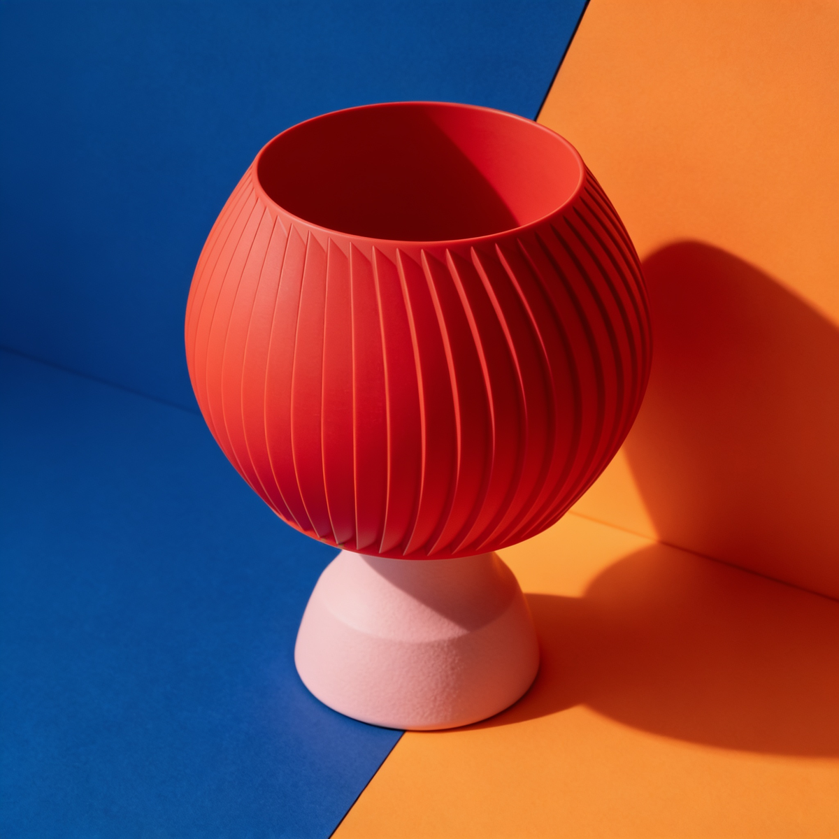 Sfera - Designer Table Lamp: Ribbed Globe Bedside Lamp for Bedroom & Living Room