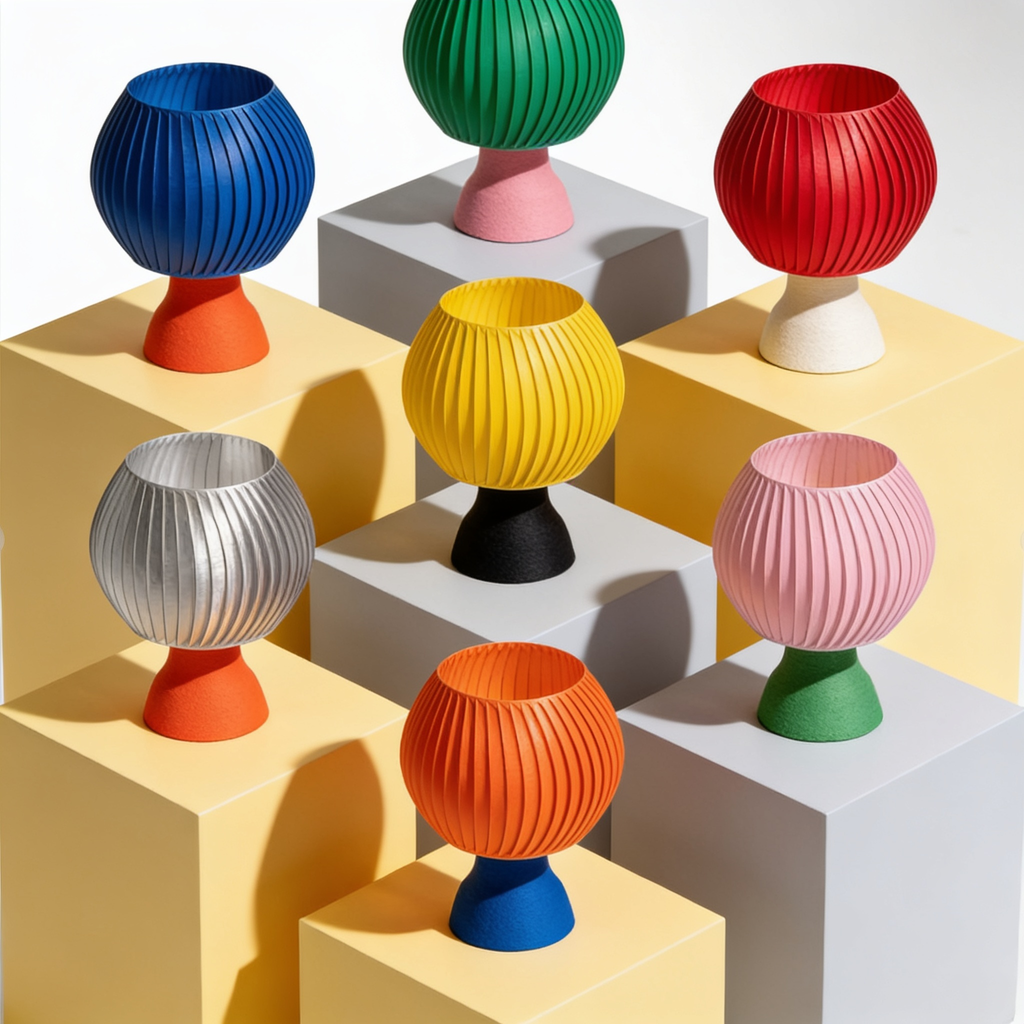 Sfera - Designer Table Lamp: Ribbed Globe Bedside Lamp for Bedroom & Living Room