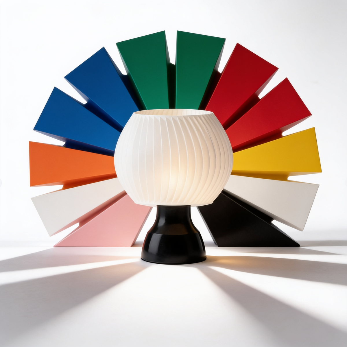 Sfera - Designer Table Lamp: Ribbed Globe Bedside Lamp for Bedroom & Living Room