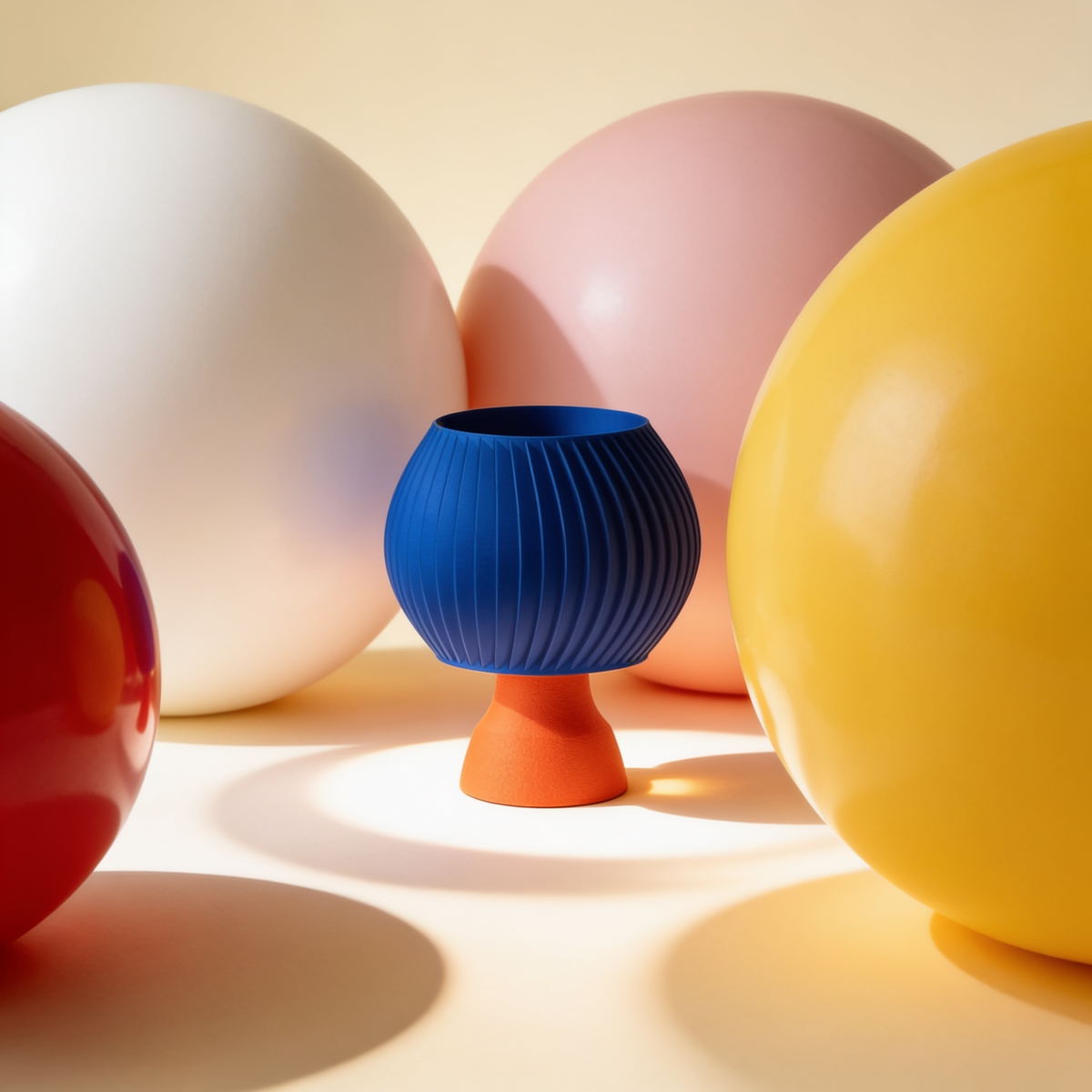 Sfera - Designer Table Lamp: Ribbed Globe Bedside Lamp for Bedroom & Living Room