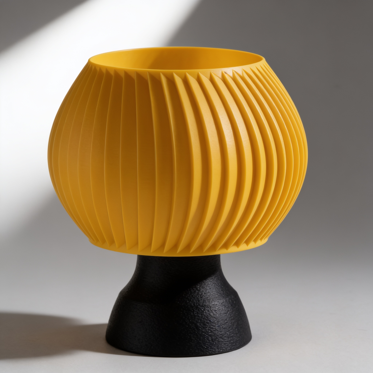 Sfera - Designer Table Lamp: Ribbed Globe Bedside Lamp for Bedroom & Living Room