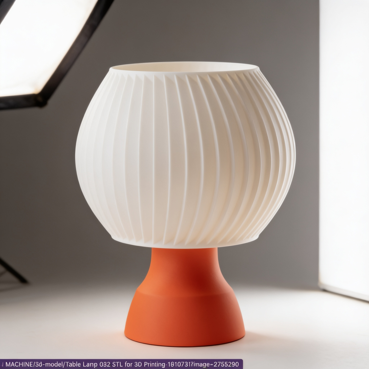 Sfera - Designer Table Lamp: Ribbed Globe Bedside Lamp for Bedroom & Living Room