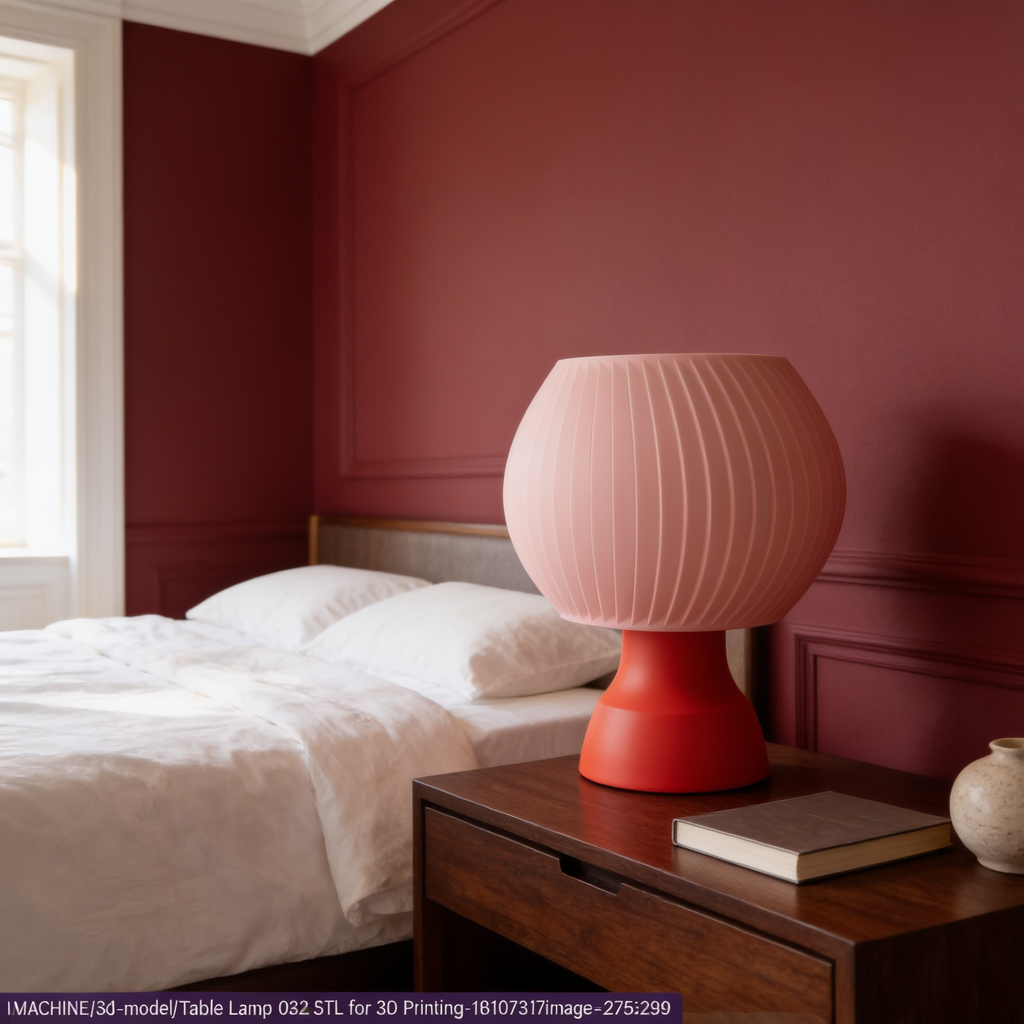 Sfera - Designer Table Lamp: Ribbed Globe Bedside Lamp for Bedroom & Living Room