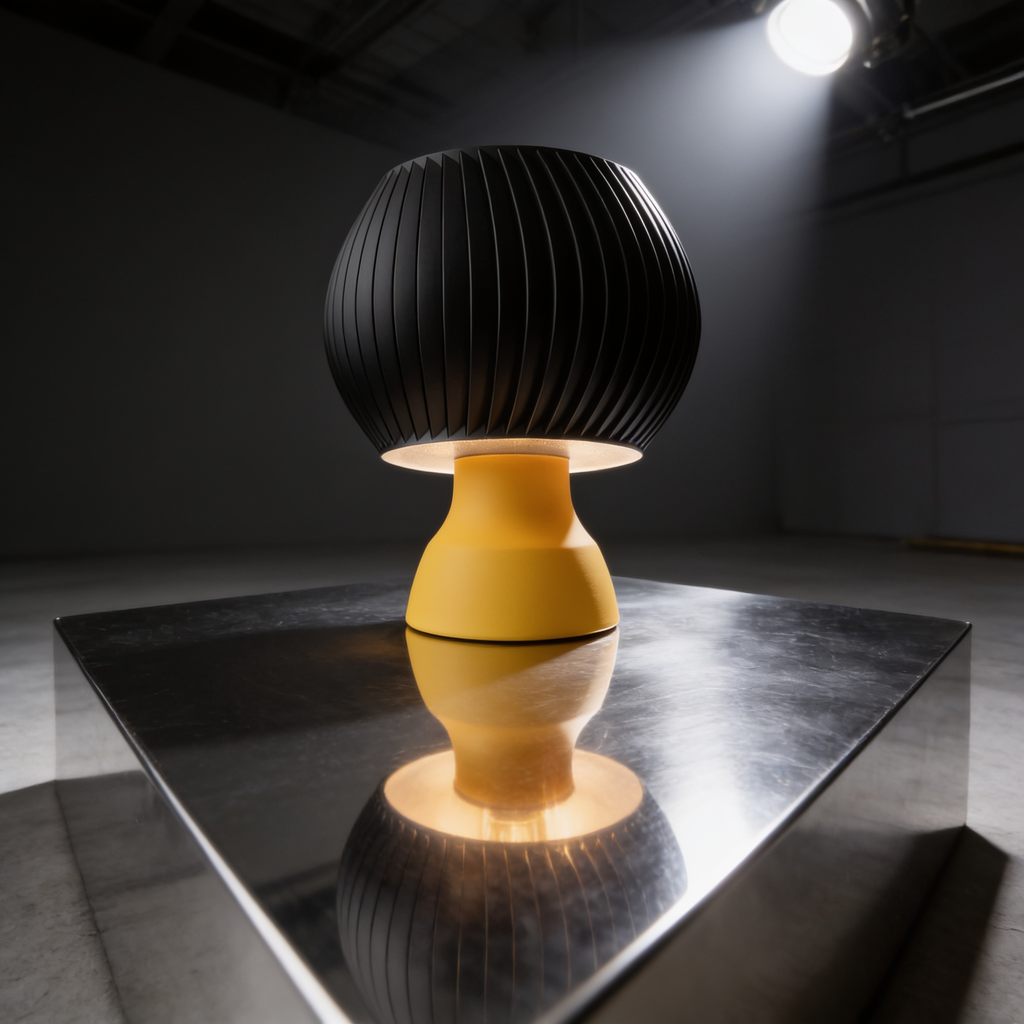 Sfera - Designer Table Lamp: Ribbed Globe Bedside Lamp for Bedroom & Living Room